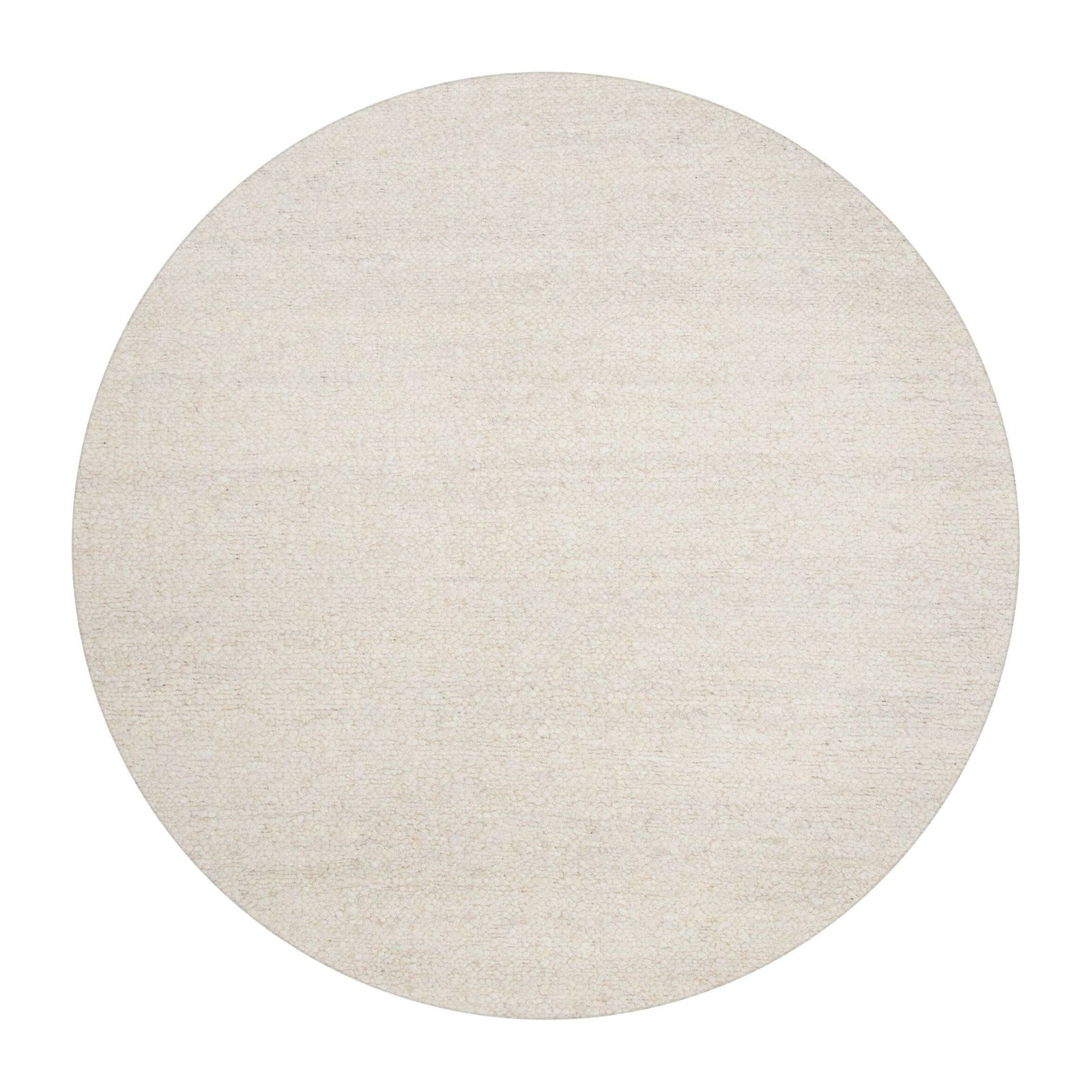 Boucle Ivory Wool wool flatweave Organic Weave Shop 6' Circle Ivory