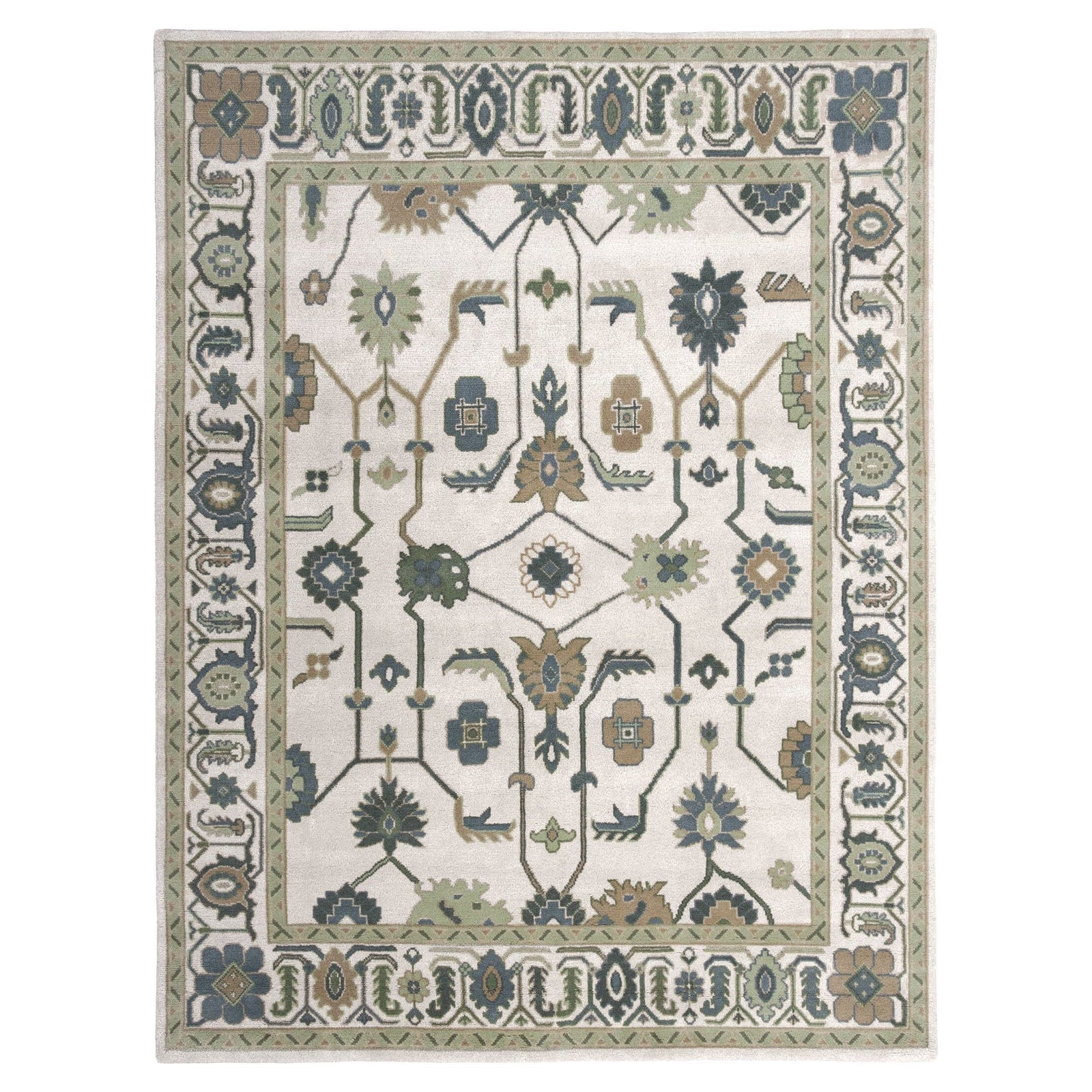 Clara Ivory Wool Handknotted handknotted wool rug Organic Weave Shop 6x9