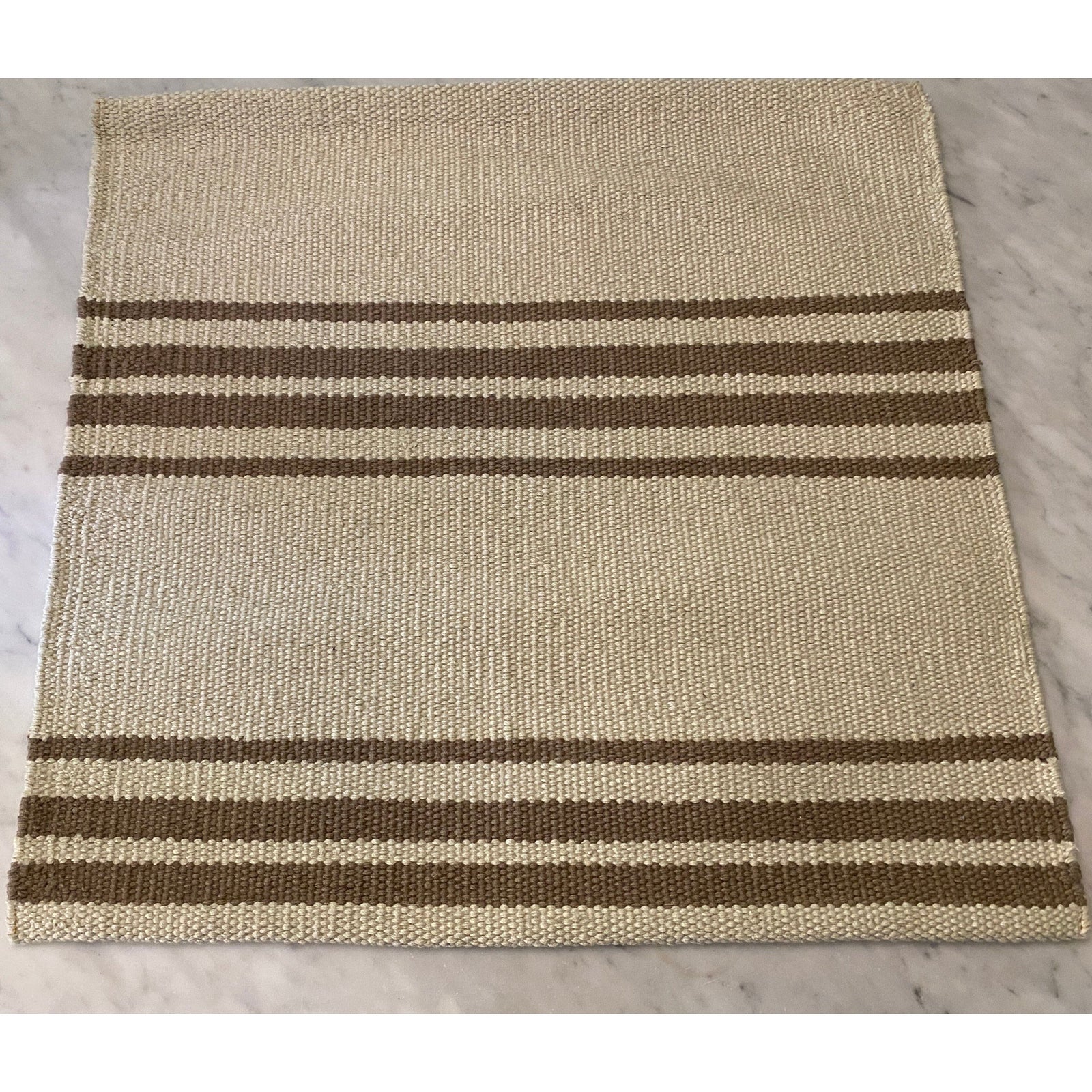 Mocha Stripe Cotton Flatweave cotton flatweave Organic Weave Shop