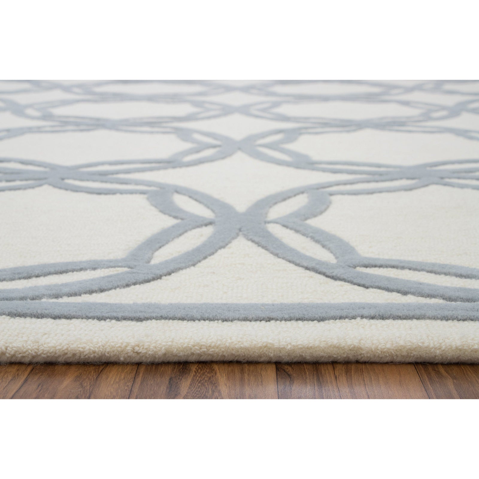 Trellis Ivory Grey Wool Organic Weave Shop