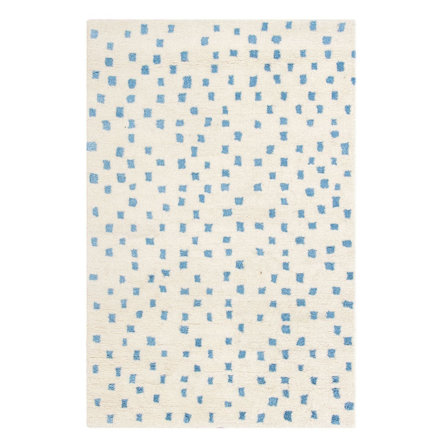 Erica Blue Wool Shag handtufted wool + cotton shag Organic Weave Shop