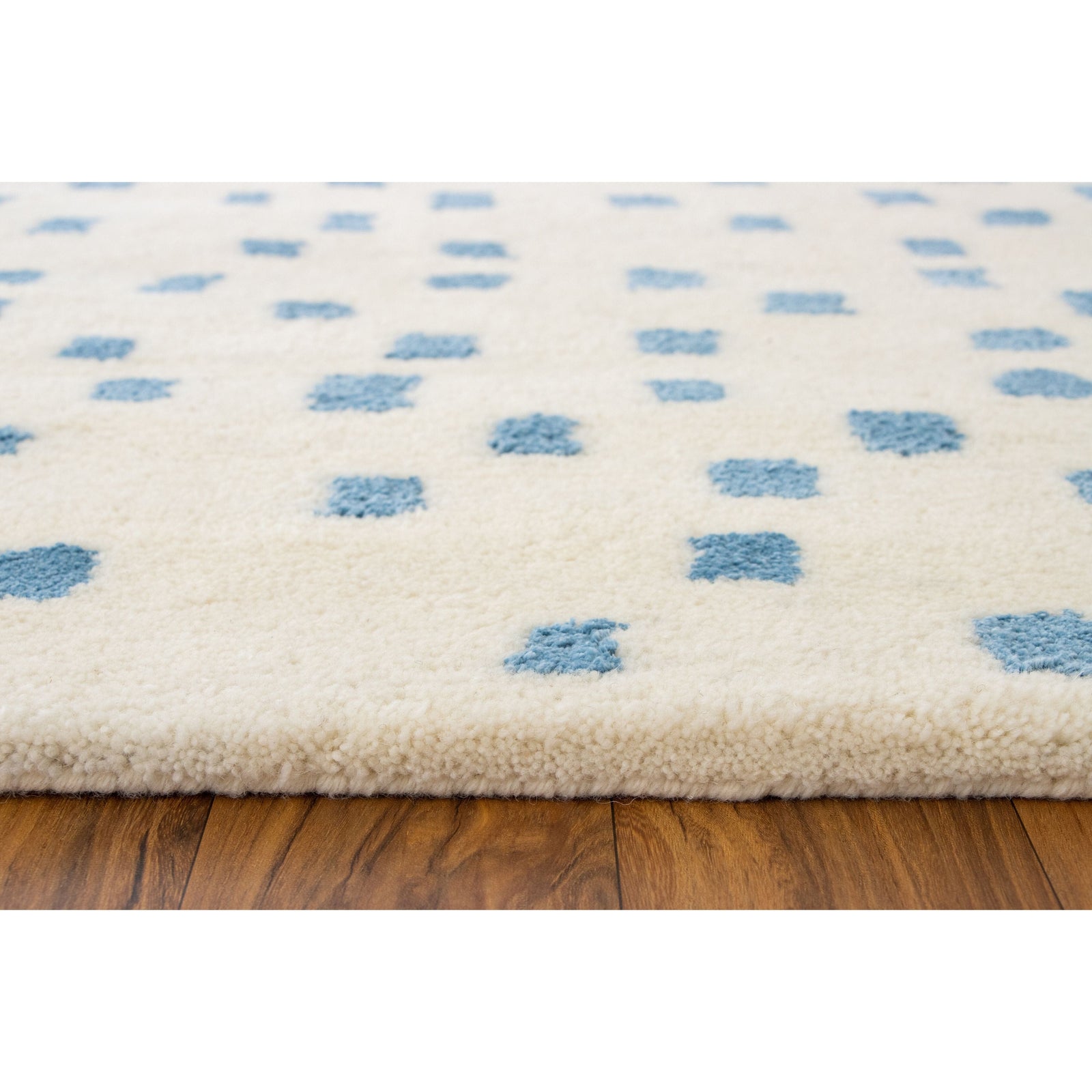 Erica Blue Wool Shag handtufted wool + cotton shag Organic Weave Shop
