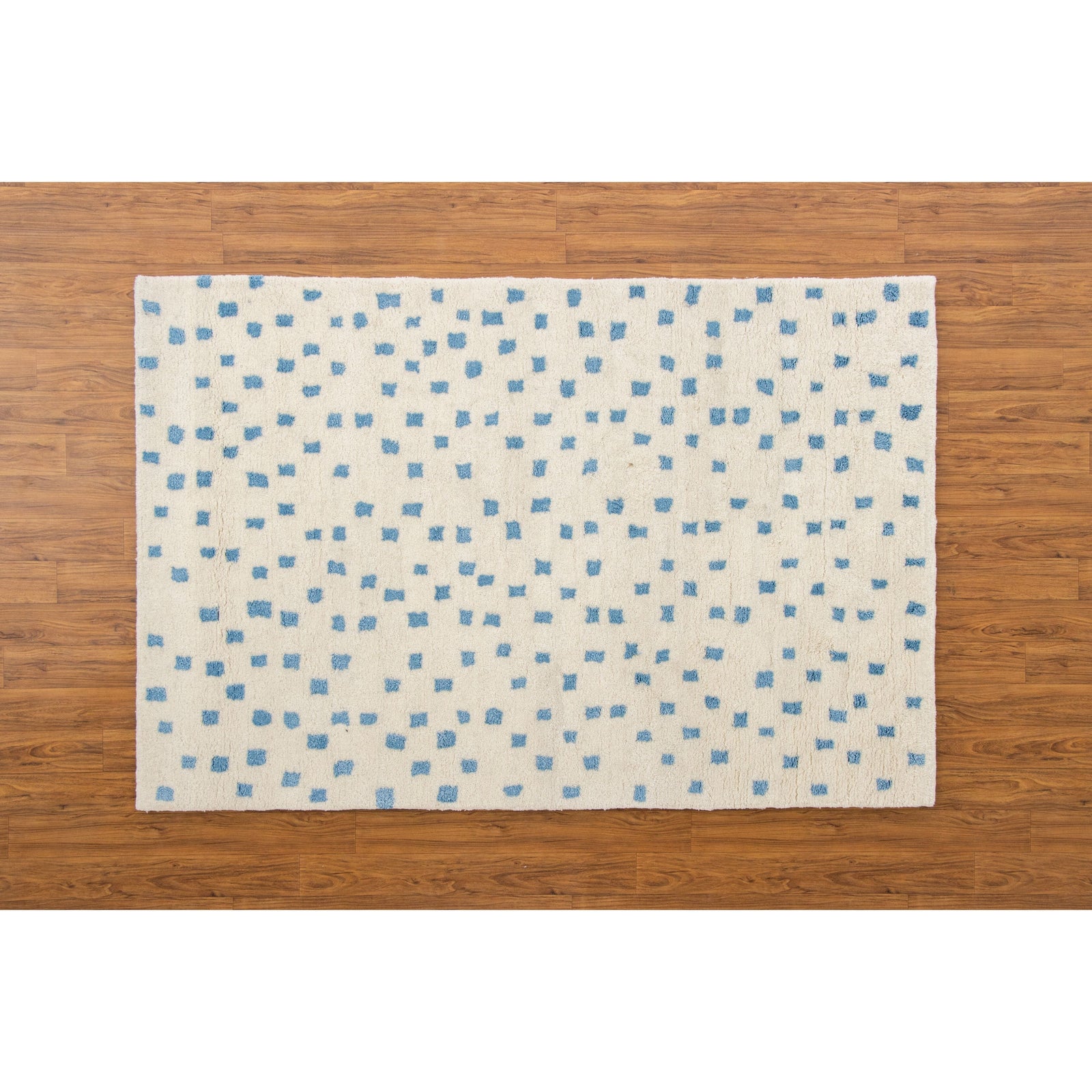 Erica Blue Wool Shag handtufted wool + cotton shag Organic Weave Shop
