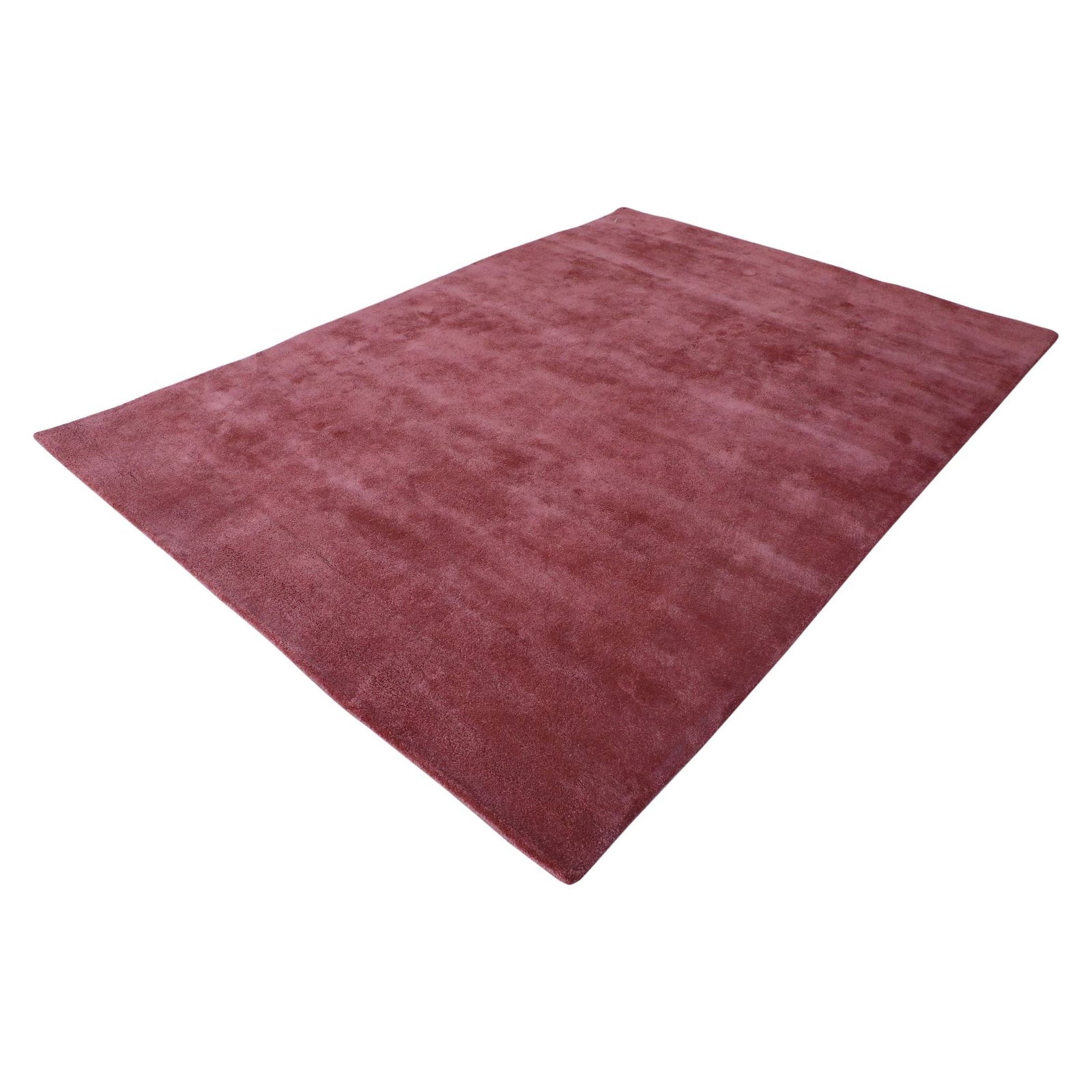 Simplicity Solid Wool Handknotted - 9 Colors handknotted tibetan 60 knot Organic Weave Shop 3' x 10 Garnet Red