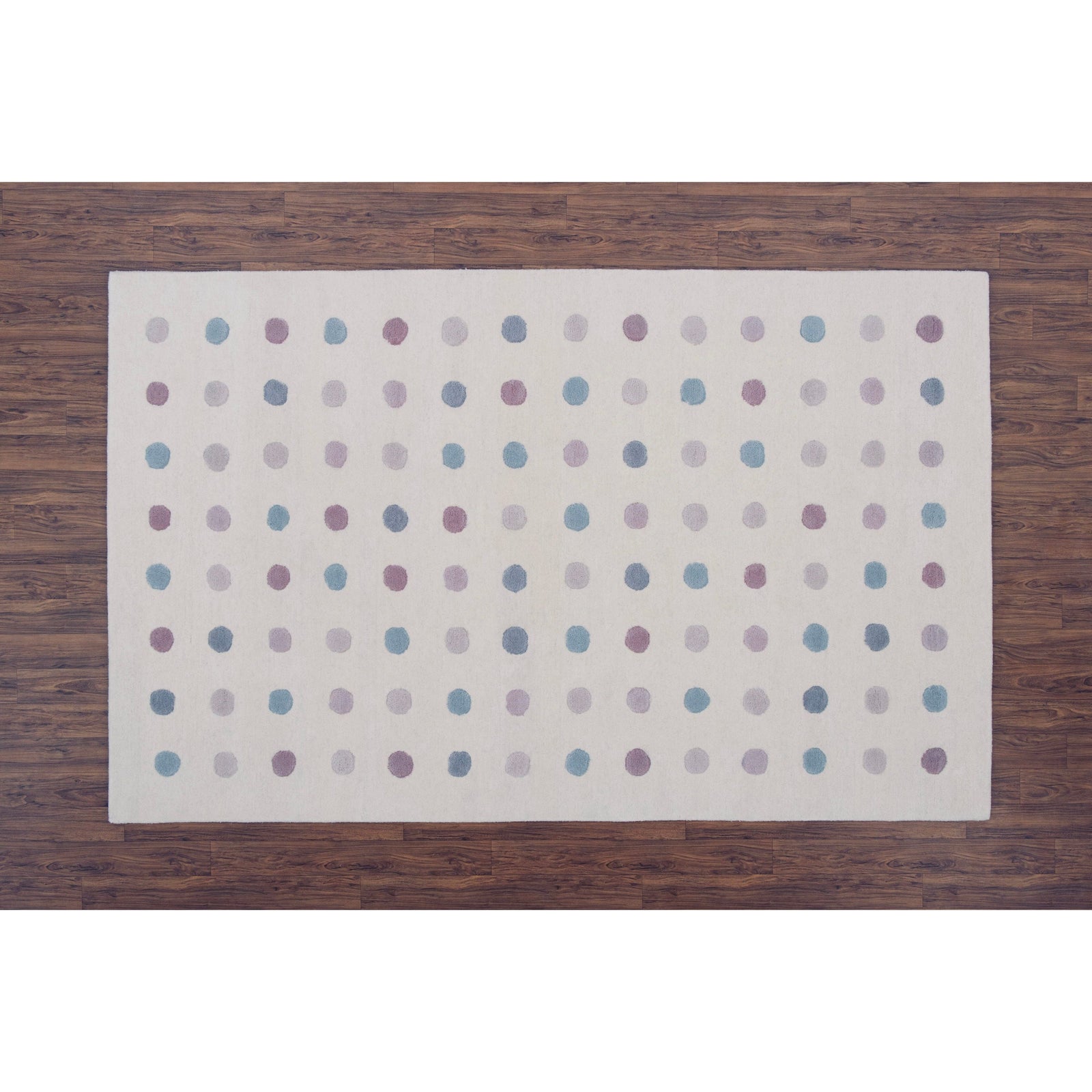 Polka Dot Pink Wool handtufted wool Organic Weave Shop
