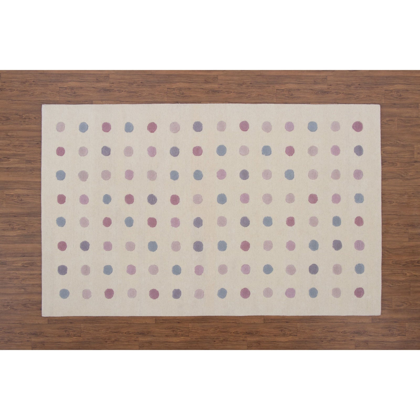 Polka Dot Pink Wool handtufted wool Organic Weave Shop