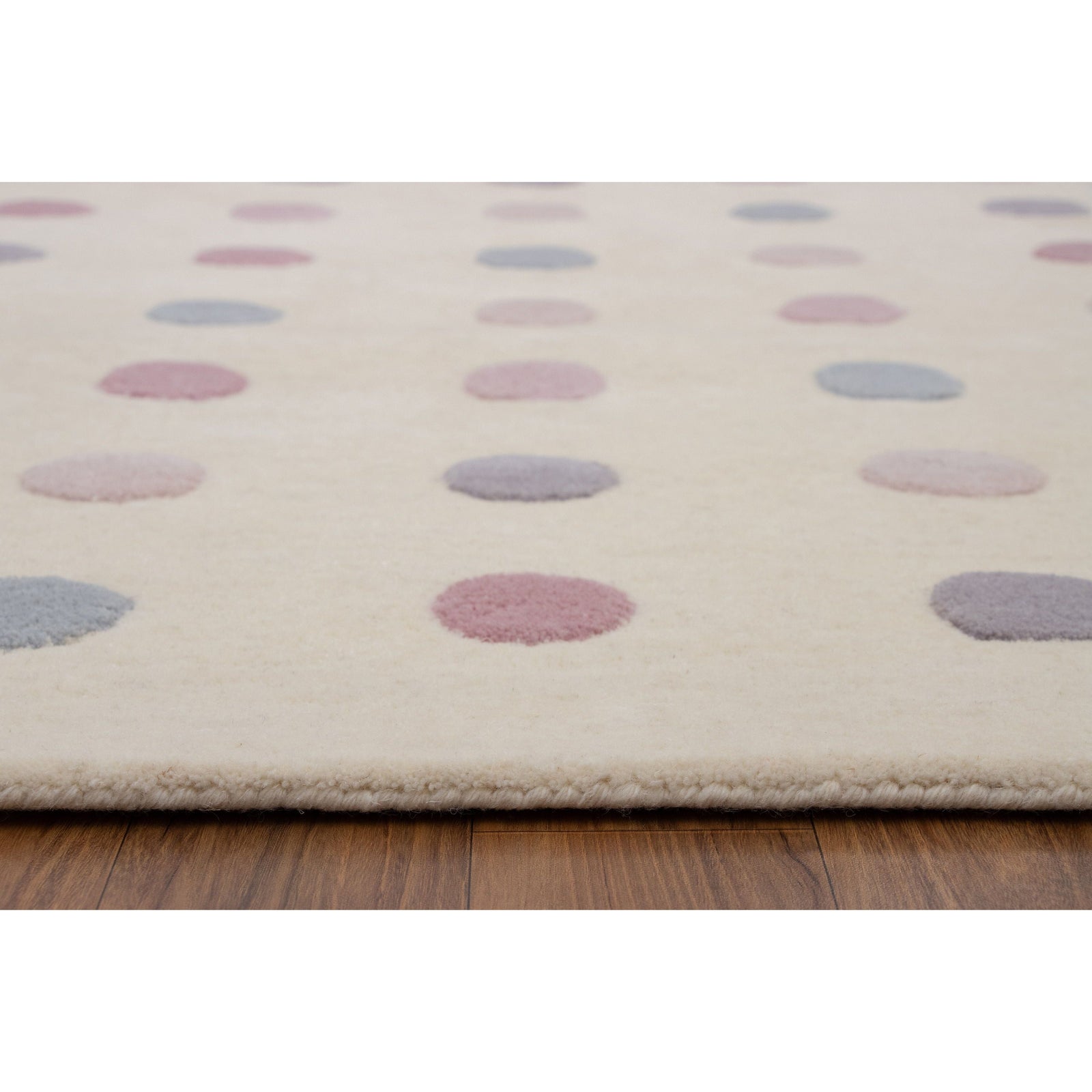 Polka Dot Pink Wool handtufted wool Organic Weave Shop