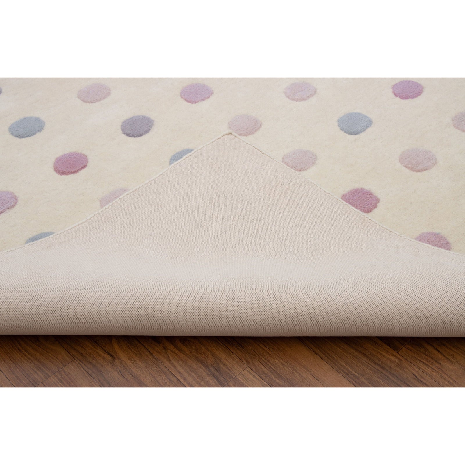 Polka Dot Pink Wool handtufted wool Organic Weave Shop