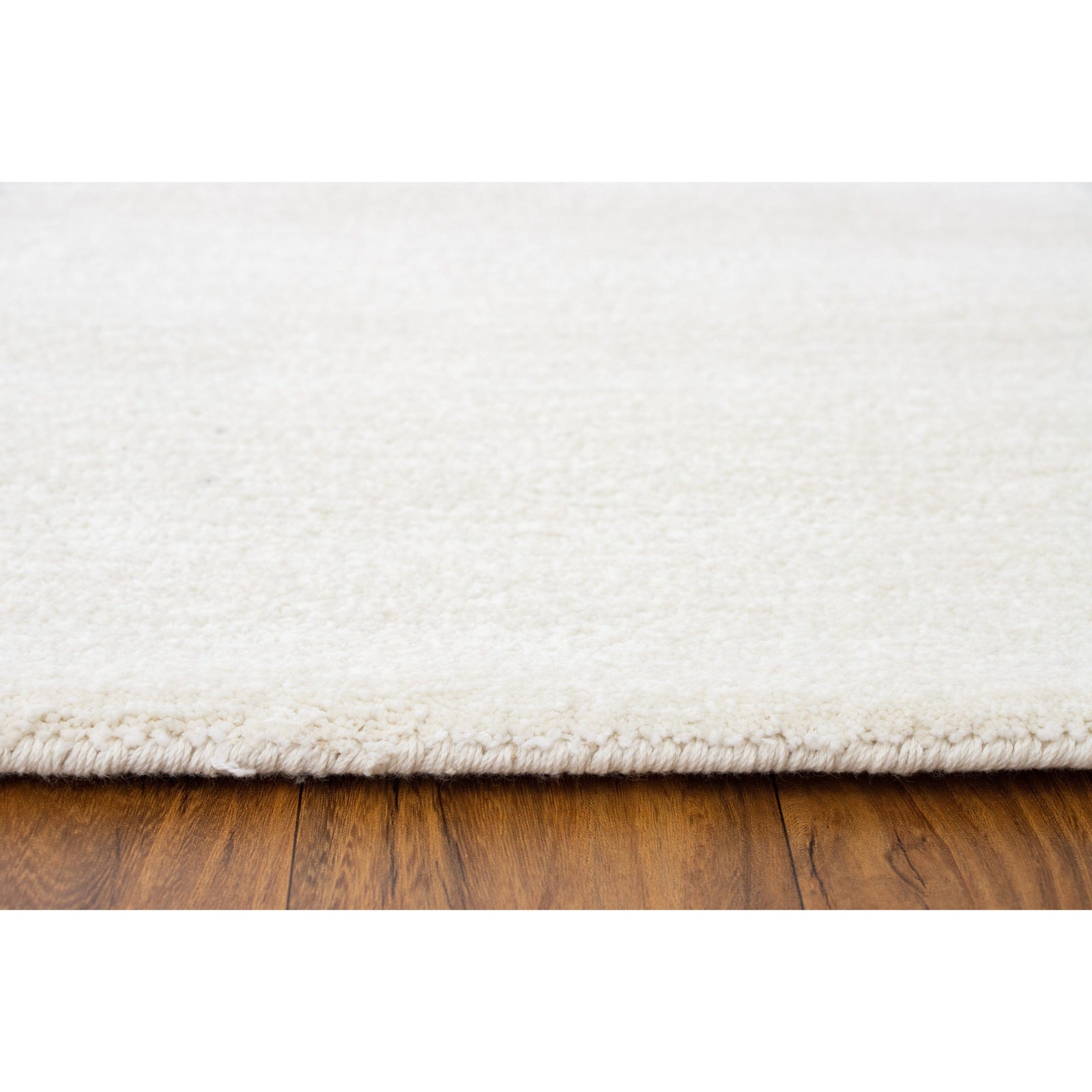Signature Solid Strie Cotton Cream 3x5 handtufted cotton Organic Weave Shop