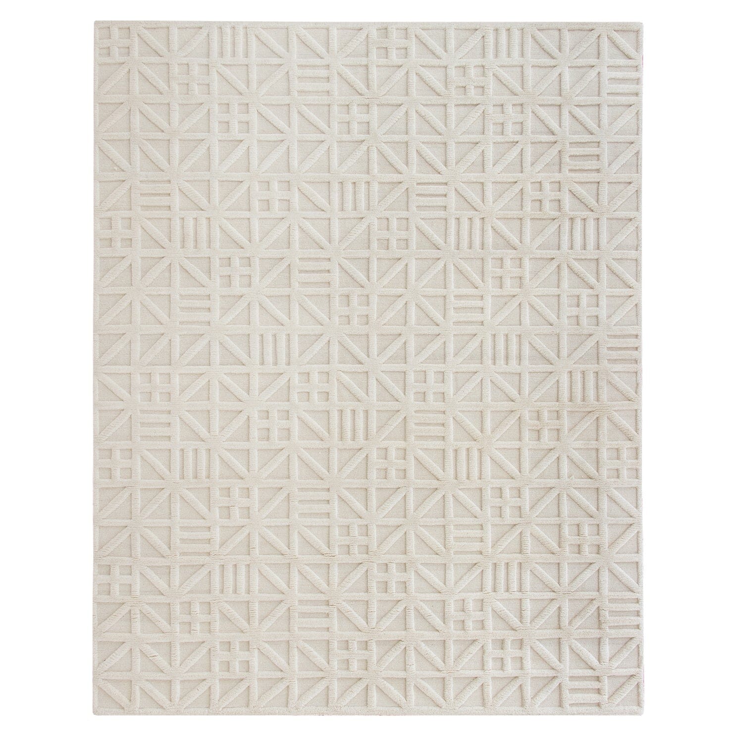 Nina Ivory Tibetan Handknotted handknotted tibetan 60 knot Organic Weave Shop
