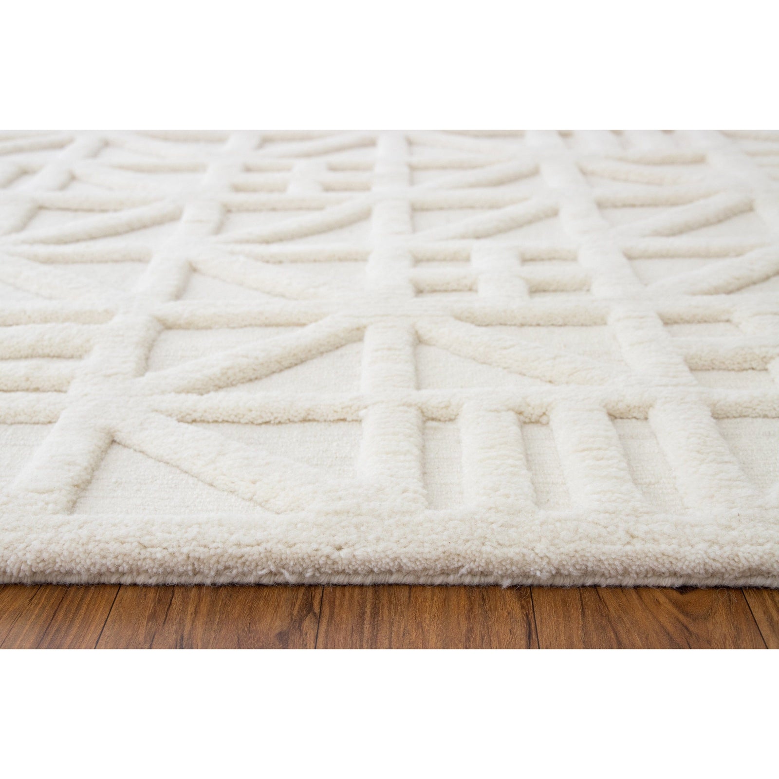 Nina Ivory Tibetan Handknotted SAMPLE handknotted tibetan 60 knot Organic Weave Shop