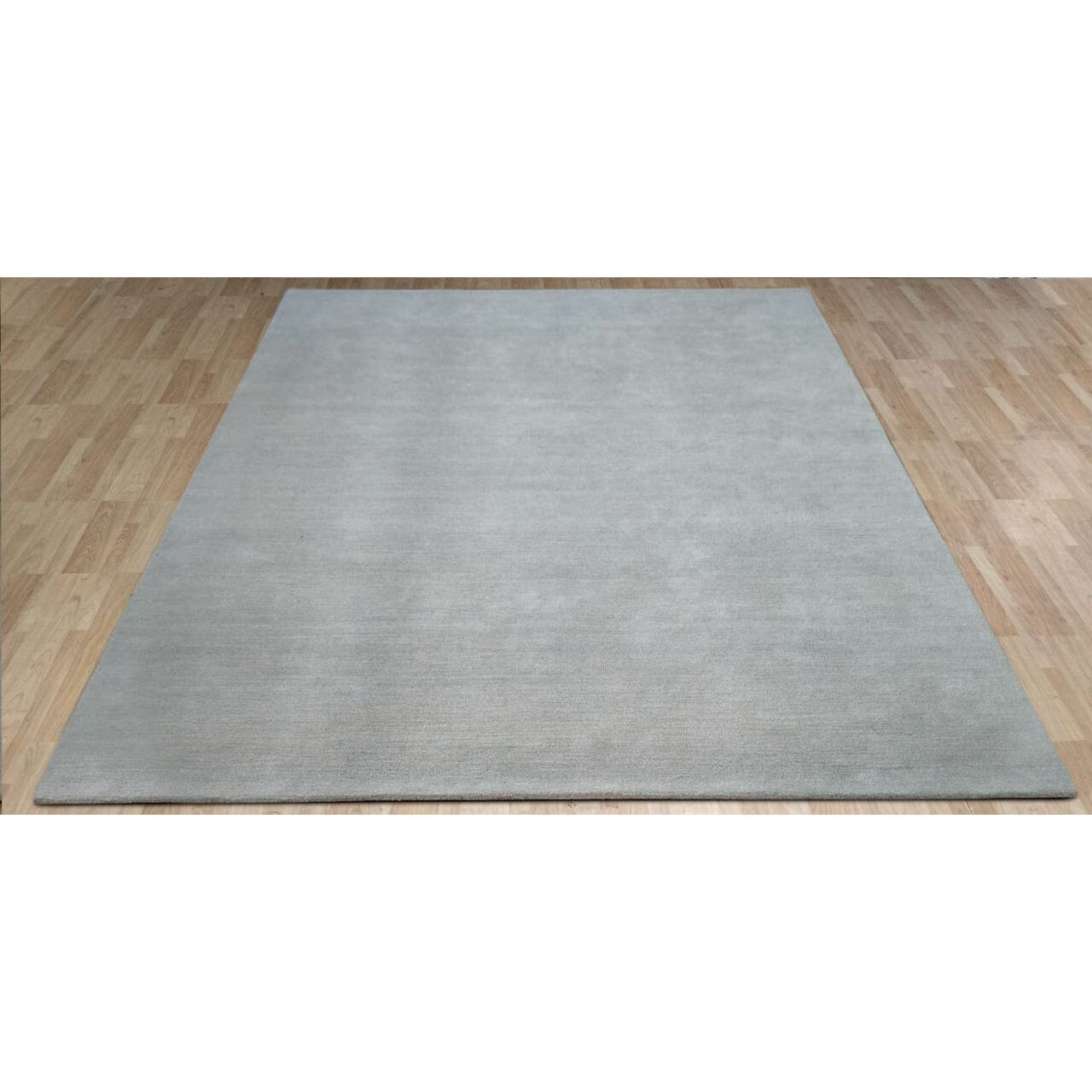 Signature Solid Strie Wool Grey handtufted wool Organic Weave Shop