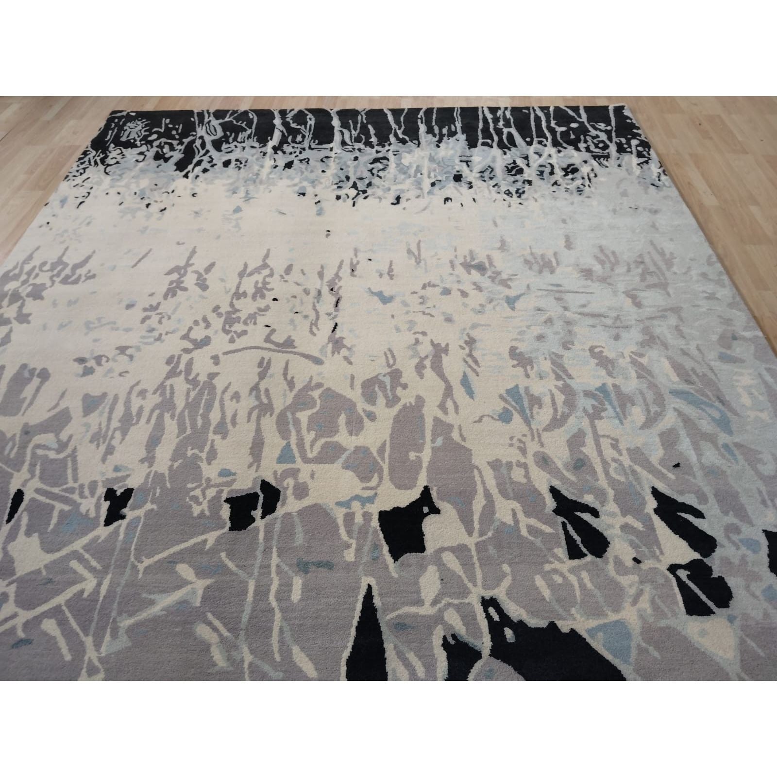 Thorton Grey/Black- Handknotted Persian Knot handknotted tibetan 60 knot Organic Weave Shop