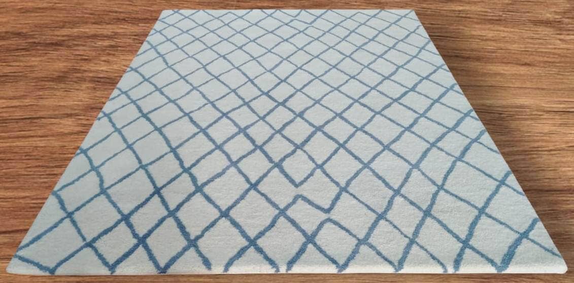 Rebel Hope IVORY/BLUE Wool Shag handtufted wool shag Organic Weave Shop