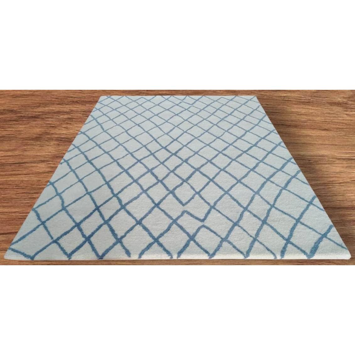 Rebel Hope IVORY/BLUE Wool Shag handtufted wool shag Organic Weave Shop