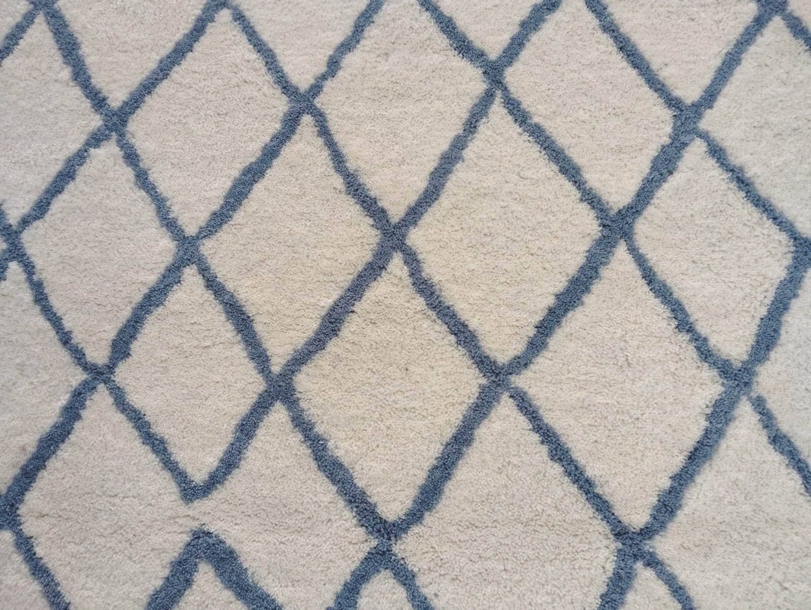 Rebel Hope IVORY/BLUE Wool Shag handtufted wool shag Organic Weave Shop