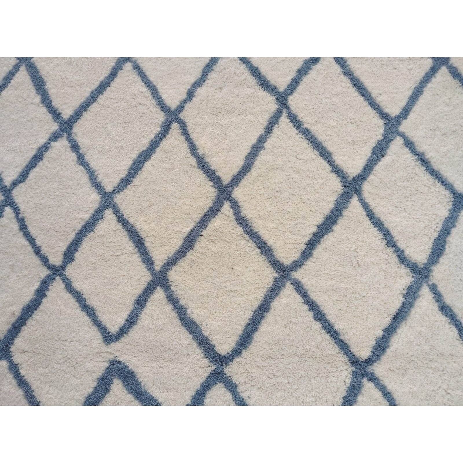 Rebel Hope IVORY/BLUE Wool Shag handtufted wool shag Organic Weave Shop