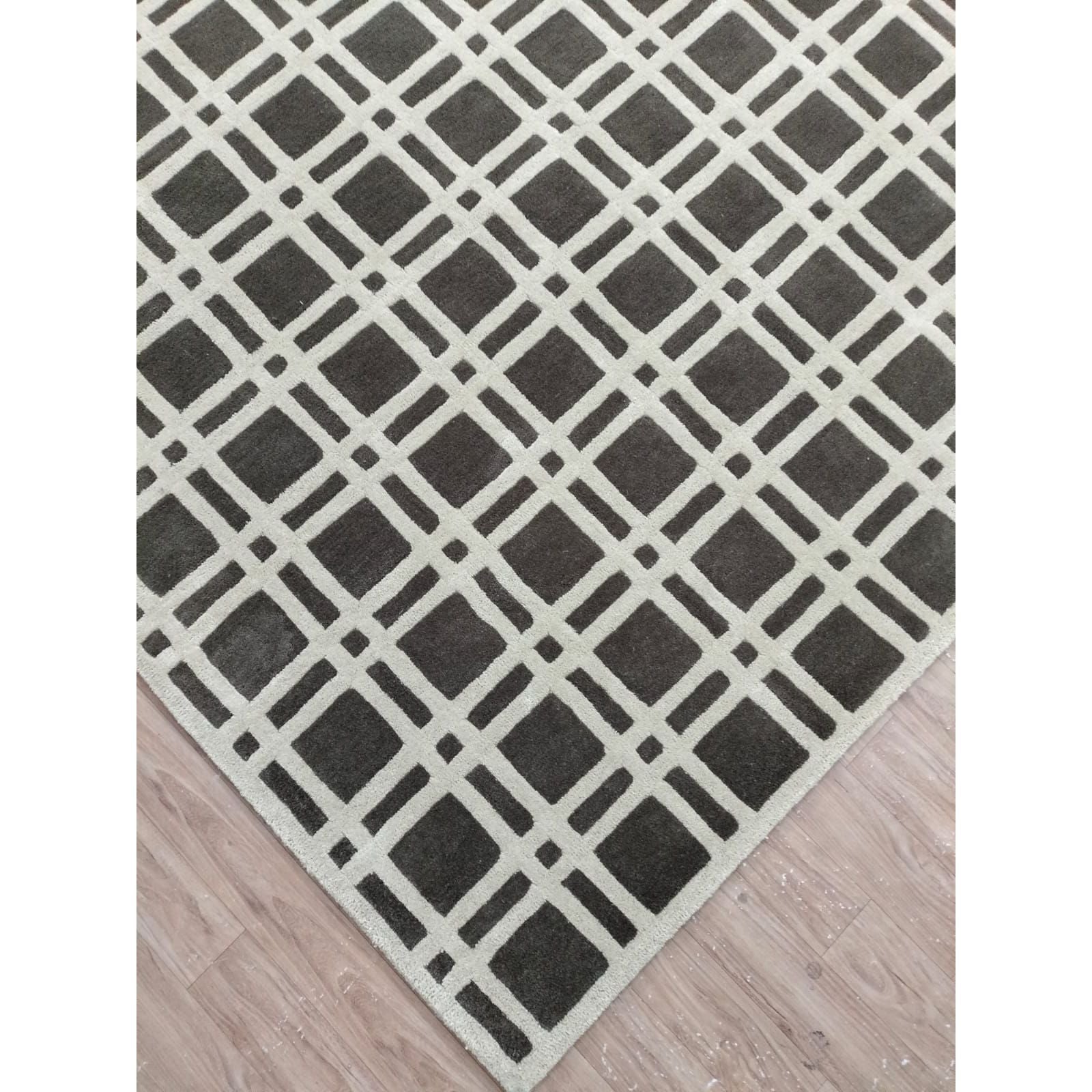 On The Grid Handknotted Wool - 2 Colors Rugs Organic Weave Shop