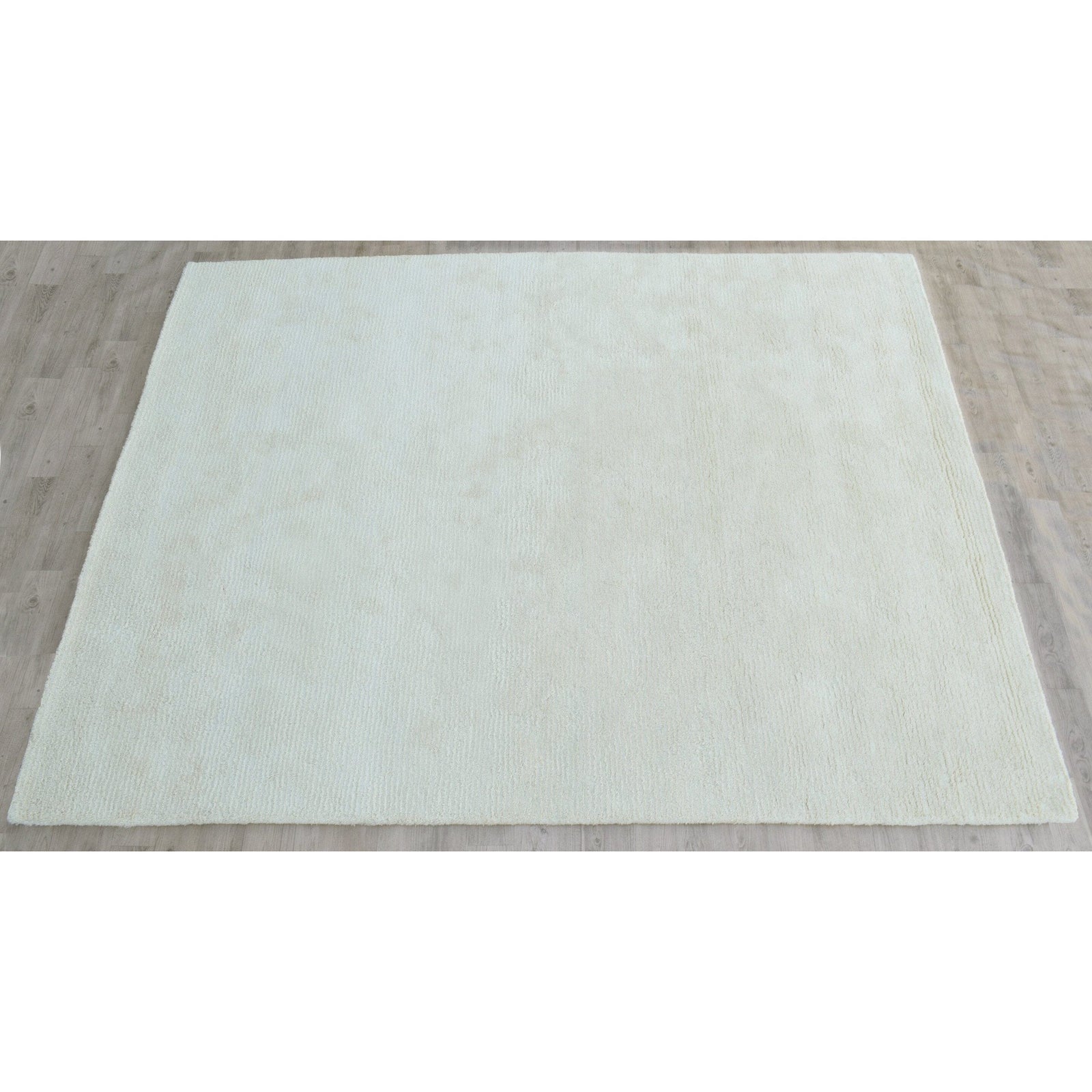 Seersucker Wool + Cotton Shag Ivory 8x10 Organic Weave Shop