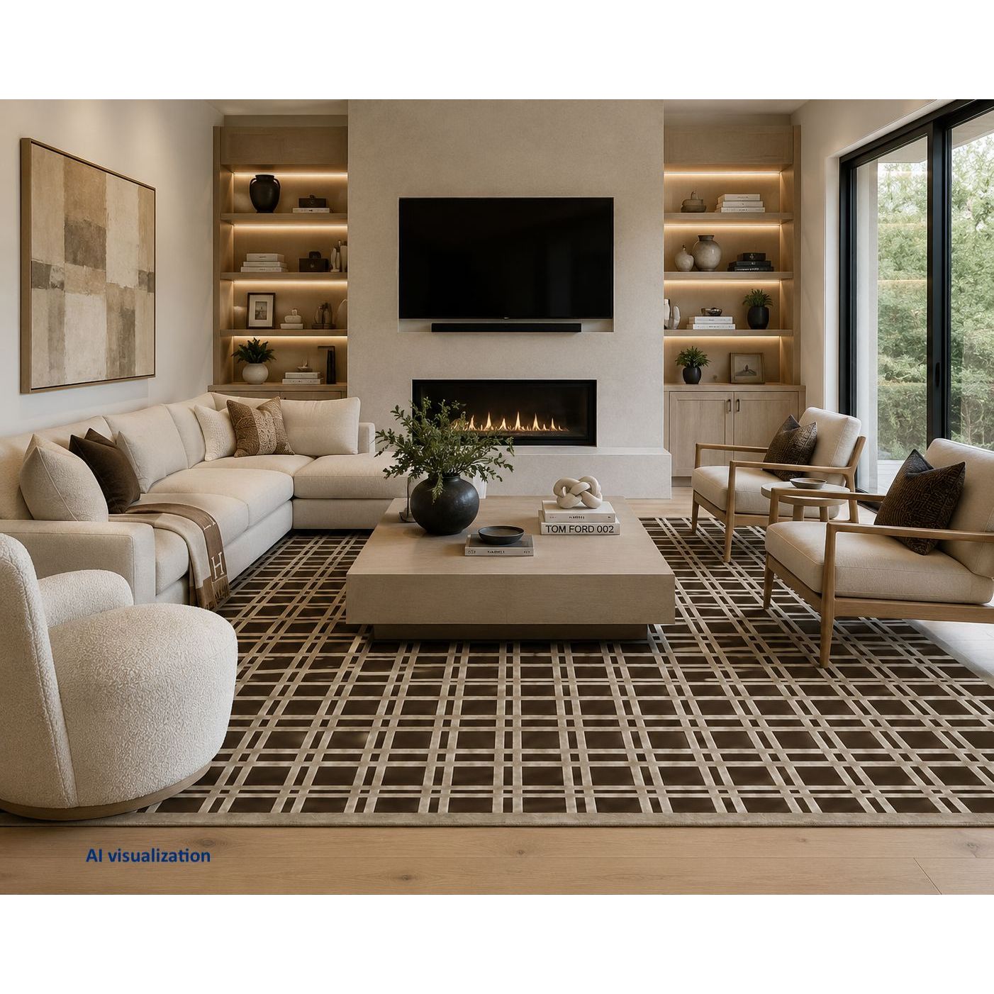 On The Grid Handknotted Wool - 2 Colors Rugs Organic Weave Shop