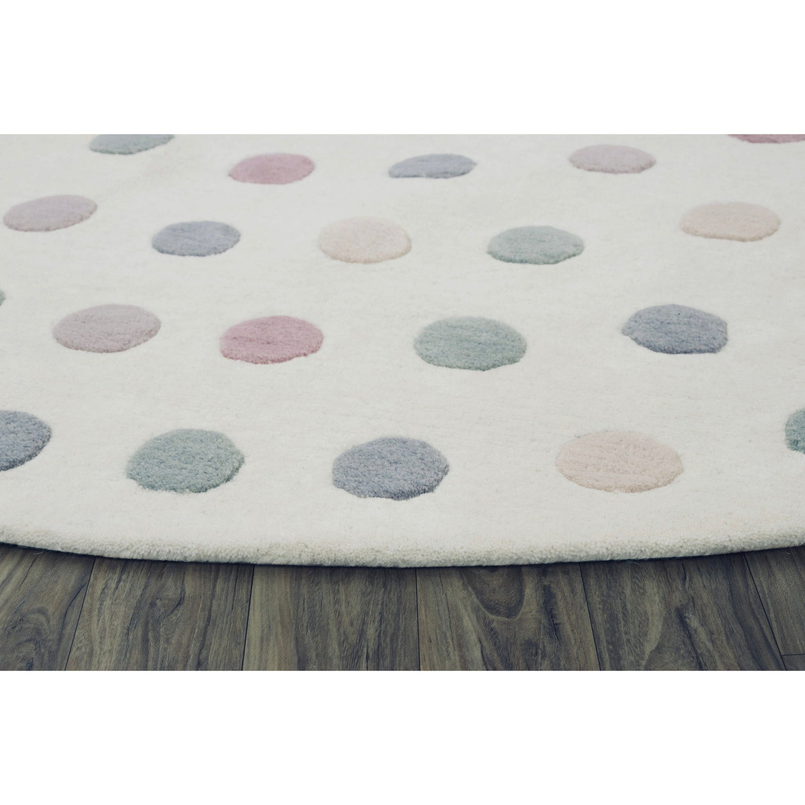 Polka Dot Pink Wool handtufted wool Organic Weave Shop