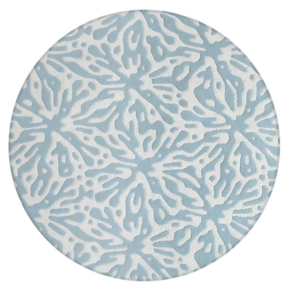 Quinn Turquoise Blue Wool handtufted wool Organic Weave Shop 6' Round/Circle Turquoise