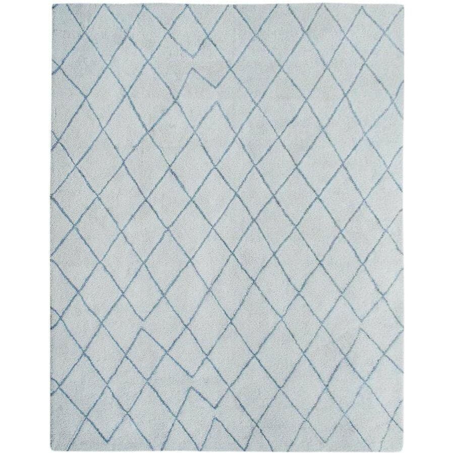 Rebel Hope IVORY/BLUE Wool Shag handtufted wool shag Organic Weave Shop 3' x 10' RUNNER IVORY/BLUE