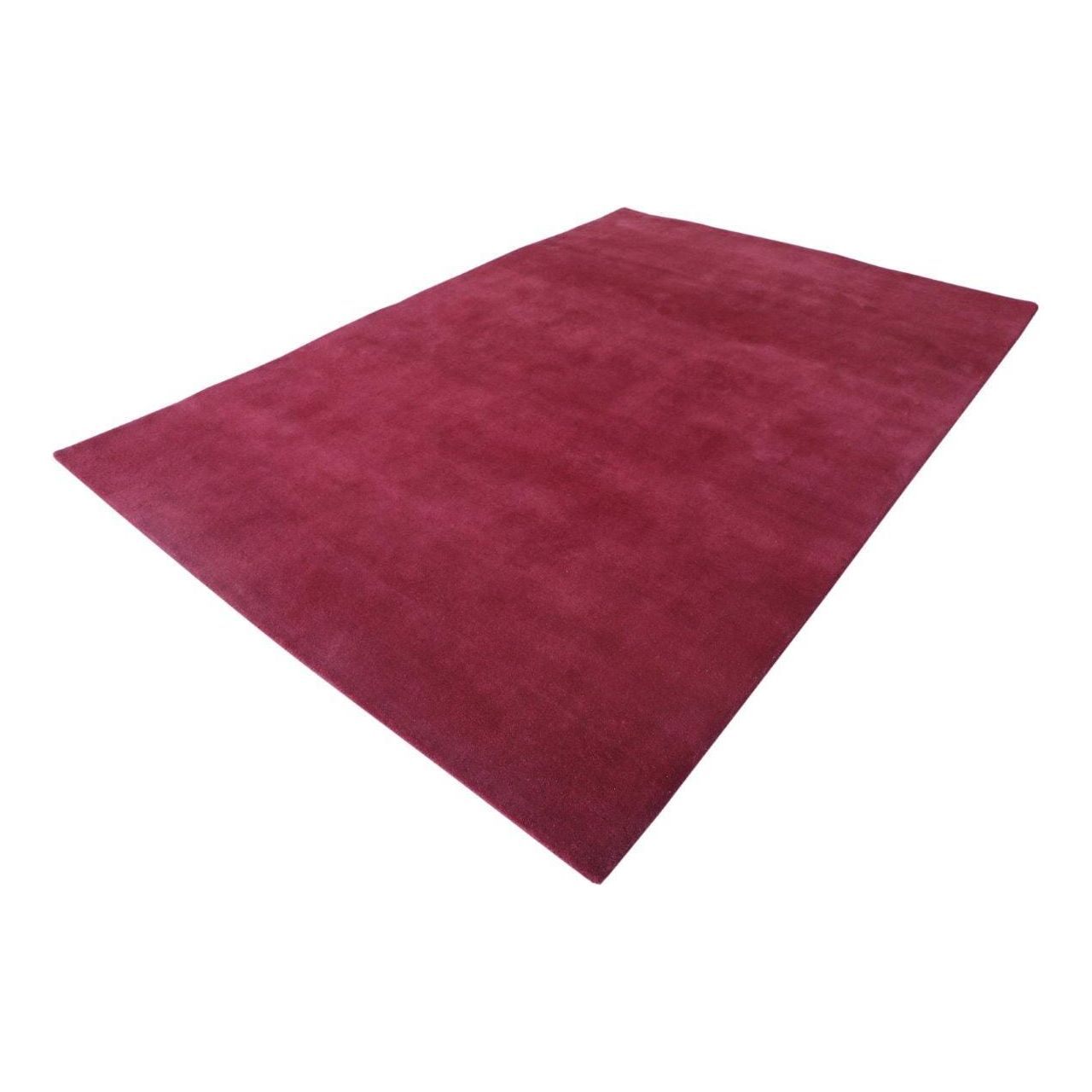 Simplicity Solid Wool Handknotted - 9 Colors handknotted tibetan 60 knot Organic Weave Shop 3' x 10 Red