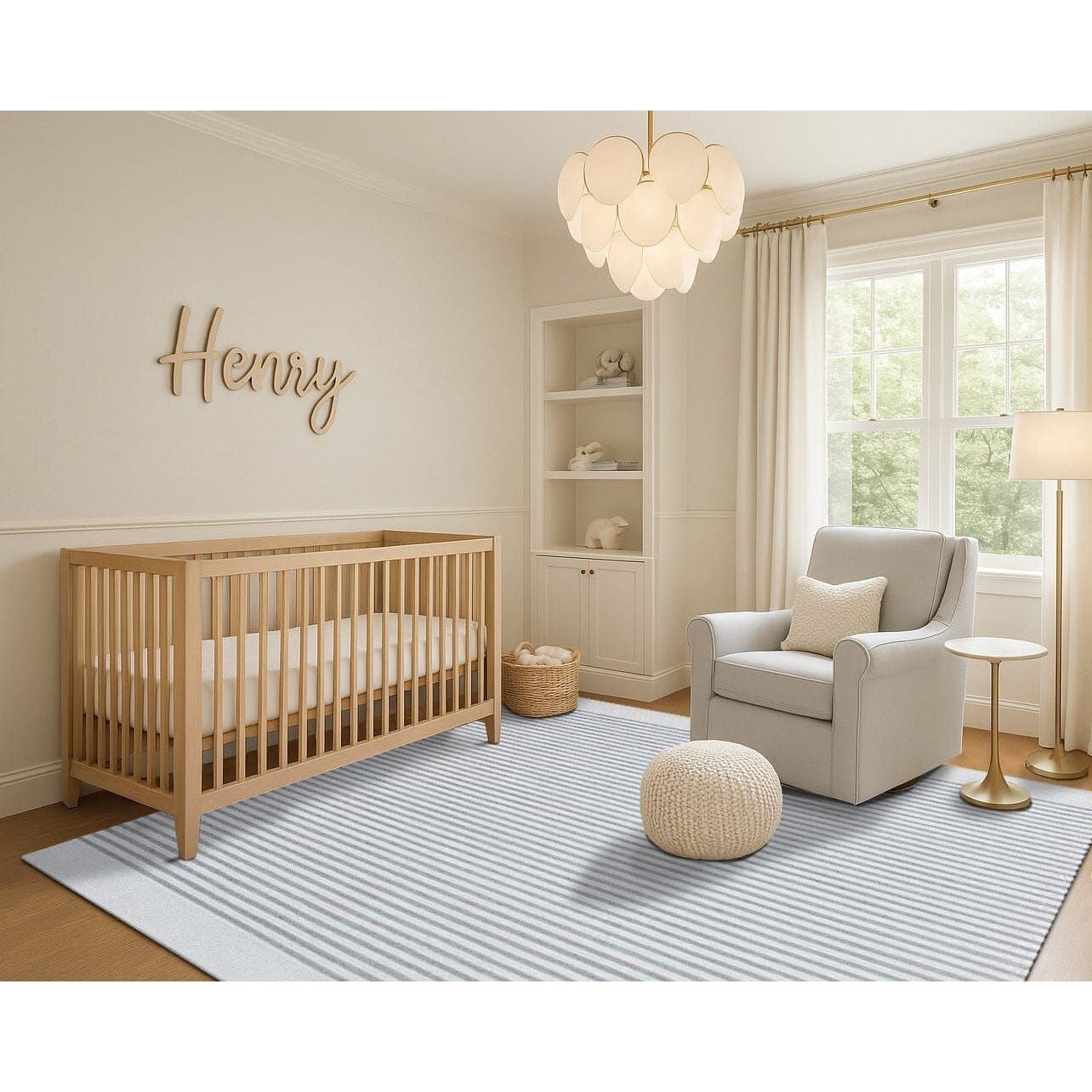 Sailor Stripe Grey/Taupe Cotton children's Organic Weave Shop