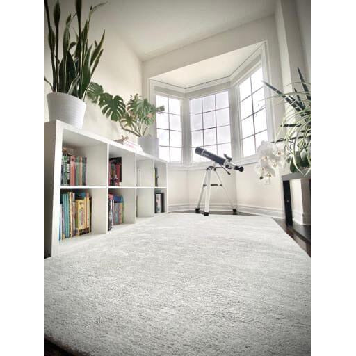 Signature Solid Strie Light Grey handtufted cotton Organic Weave Shop