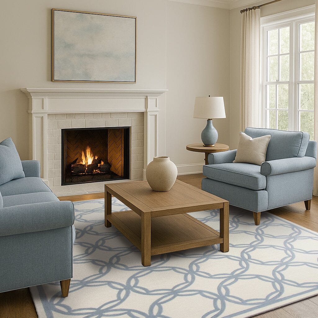 Trellis Ivory Grey Wool Organic Weave Shop