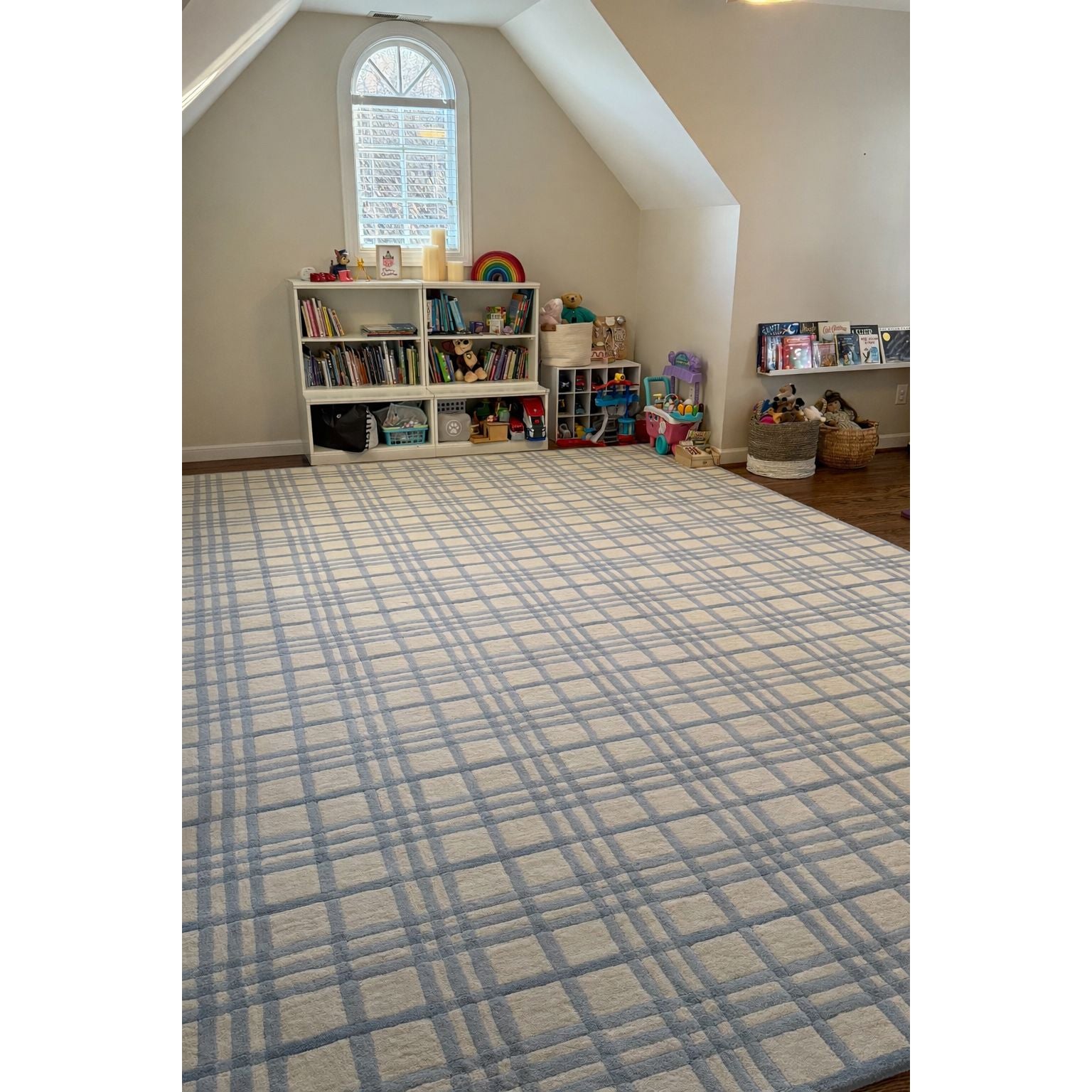 Aspen Plaid Lavender Wool handtufted wool Organic Weave Shop