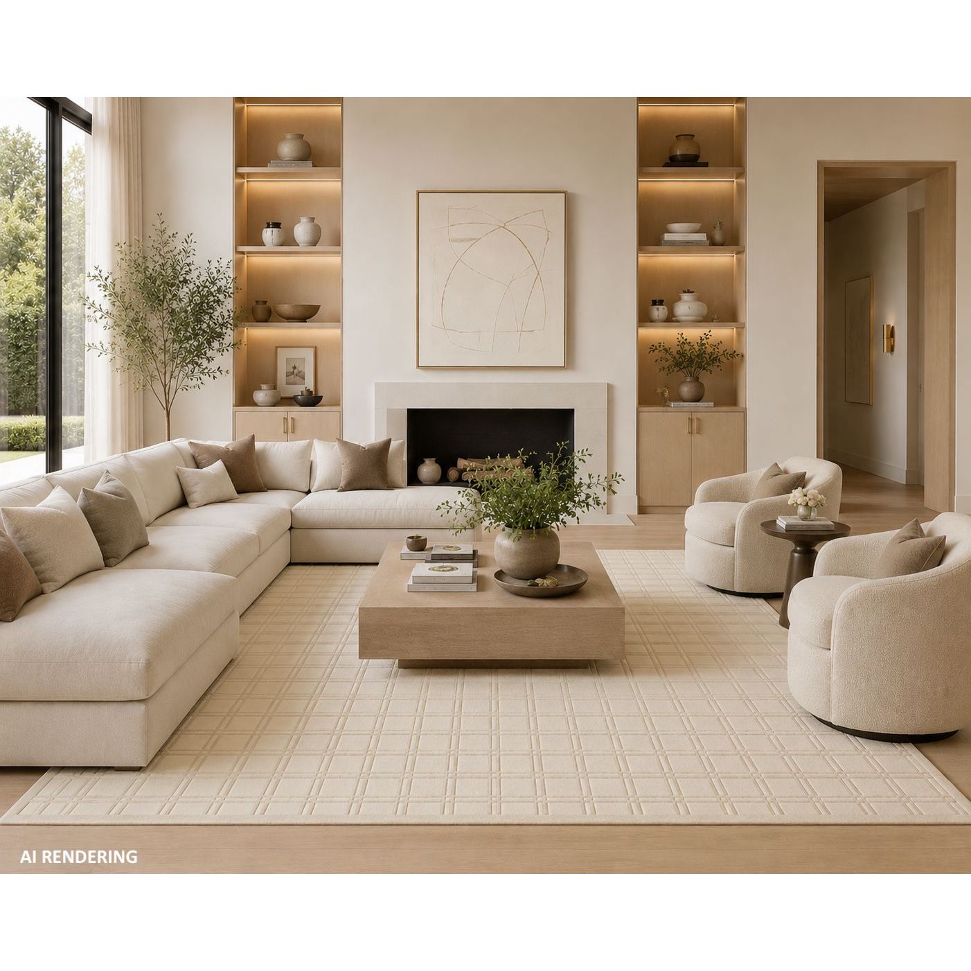 On The Grid Handknotted Wool - 2 Colors Rugs Organic Weave Shop