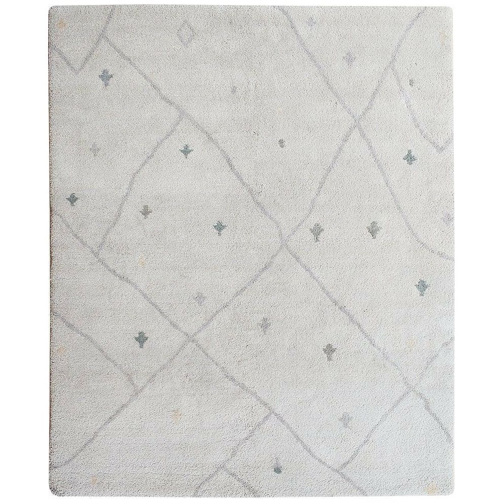 Arianna Moroccan Shag Wool Rug Lt Grey handknotted tibetan 60 knot Organic Weave Shop 2'9'' x 10' Runner Lt Grey