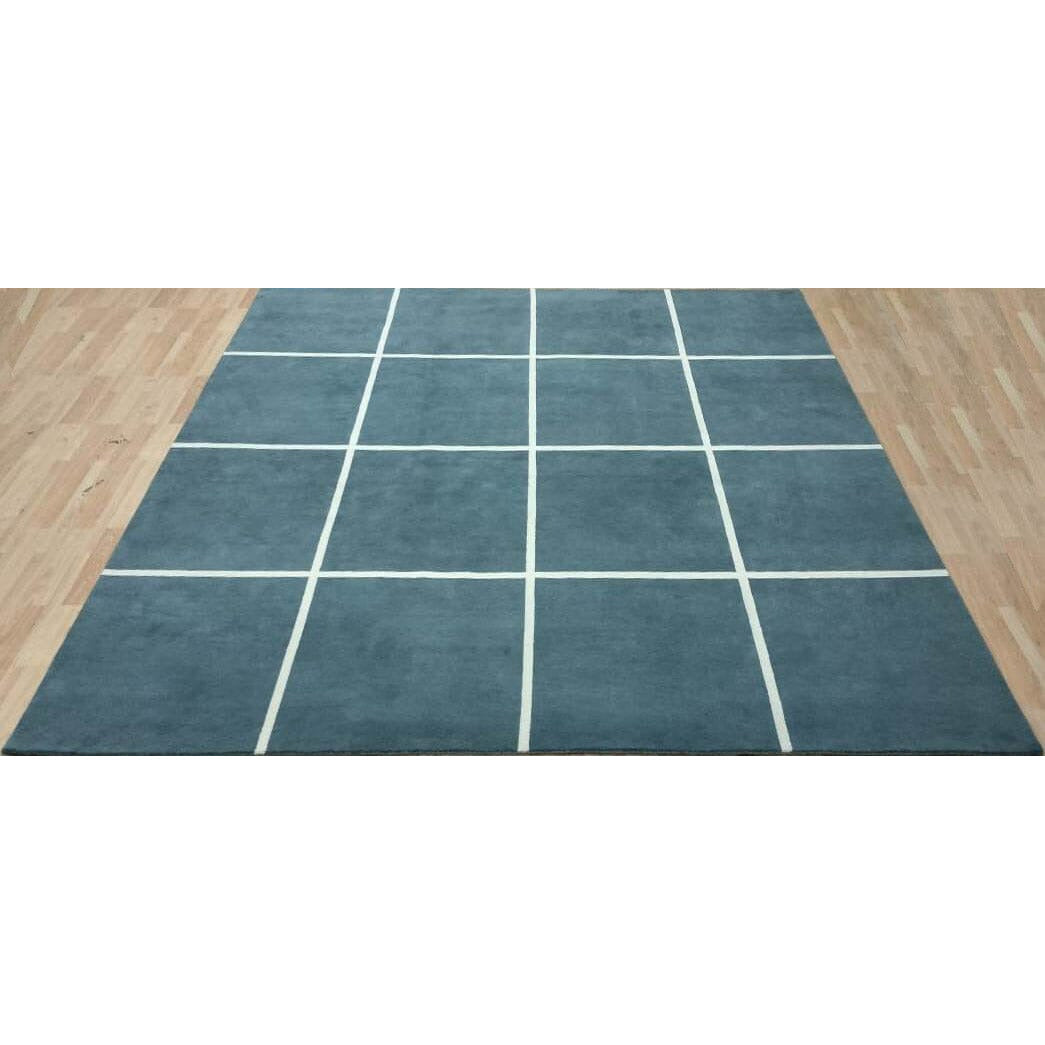 Avenues Grey Handknotted Wool handknotted tibetan 60 knot Organic Weave Shop