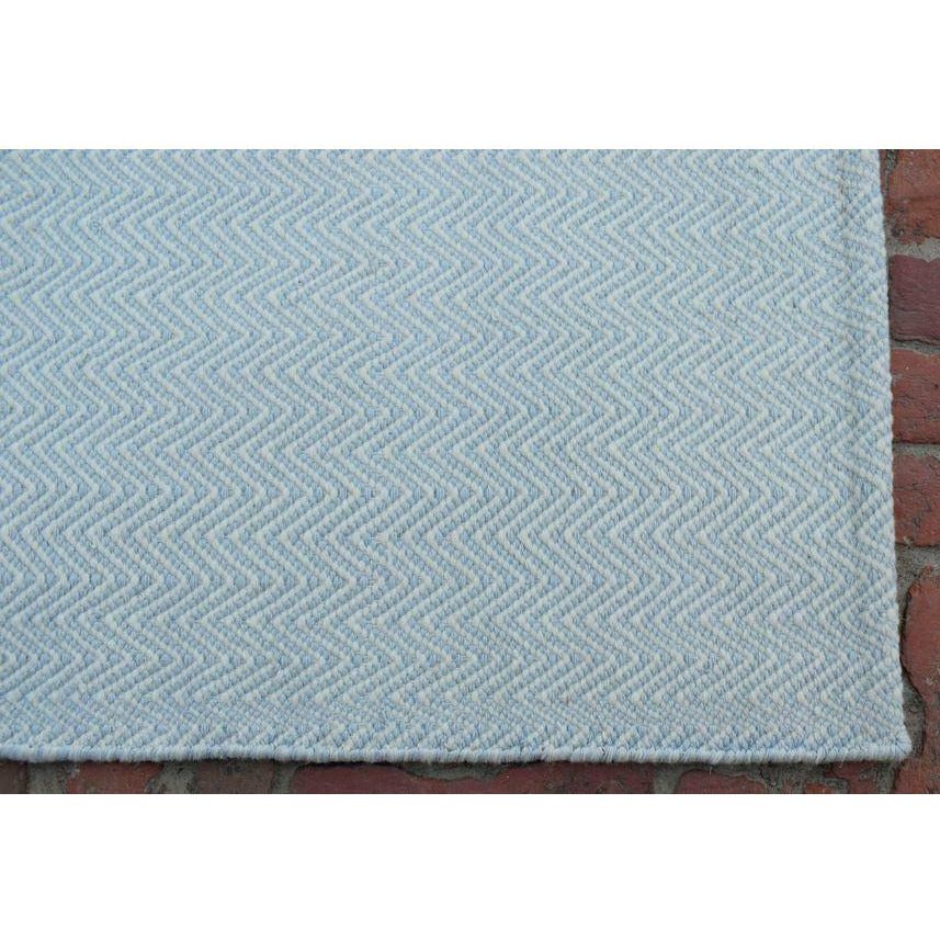 Herringbone wool flatweave Organic Weave Shop 8x10 blue grey