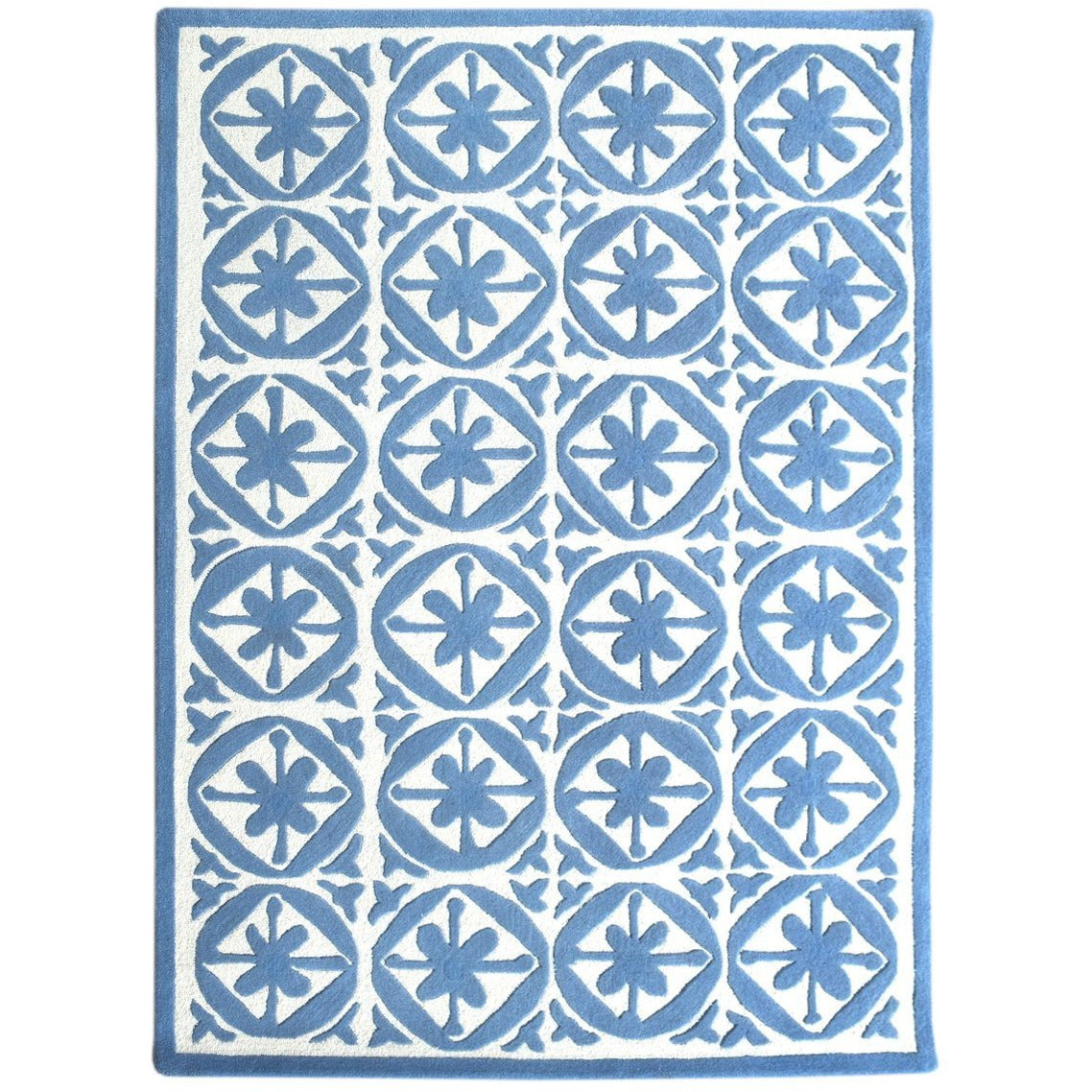Capri Wool Rug Blue handtufted wool Organic Weave Shop