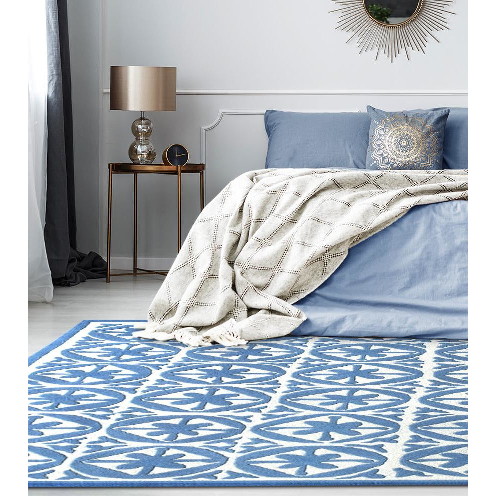 Capri Wool Rug Blue handtufted wool Organic Weave Shop