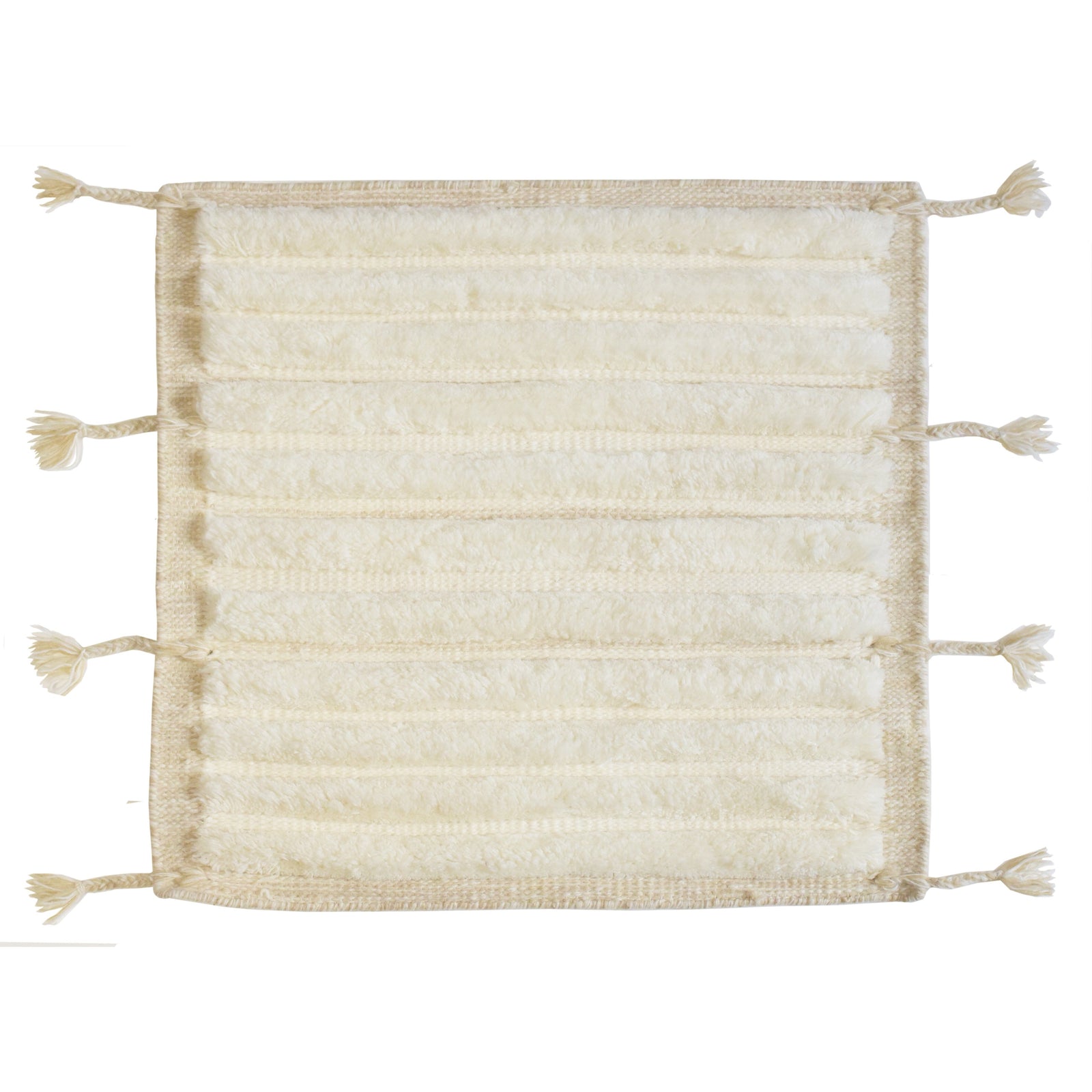 Taylor Wool Handknotted with Shag Pile handknotted tibetan 60 knot Organic Weave Shop 6x9 Ivory