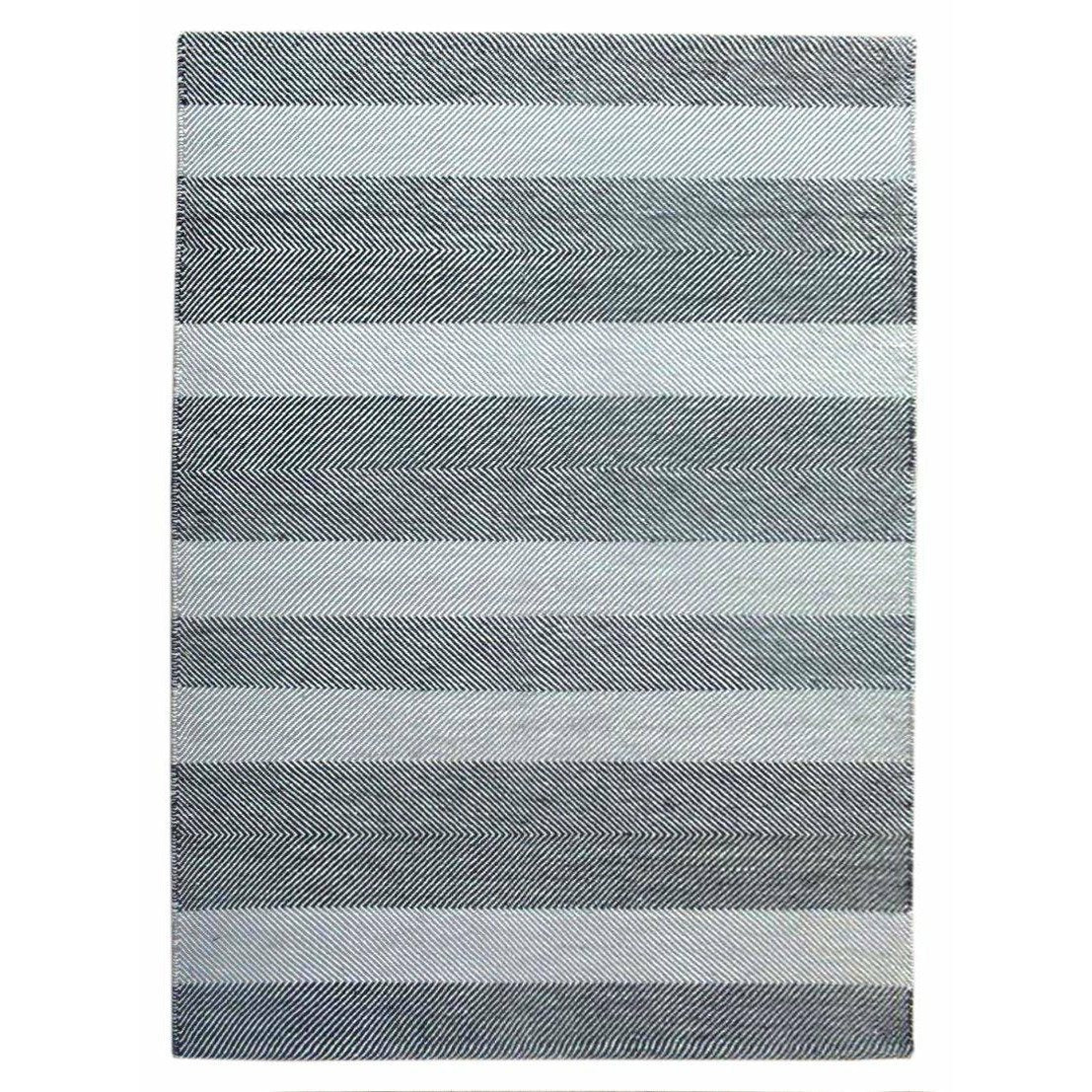 Barcelona Black/Grey wool flatweave Organic Weave Shop