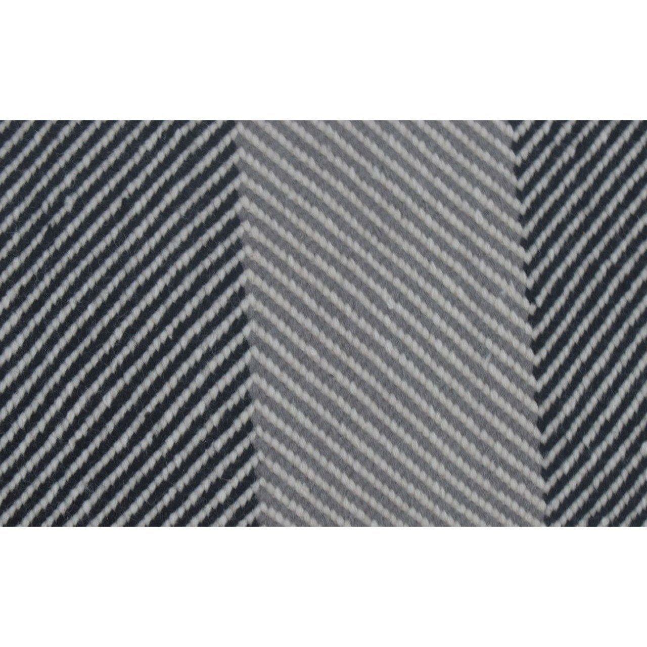 Barcelona Black/Grey wool flatweave Organic Weave Shop