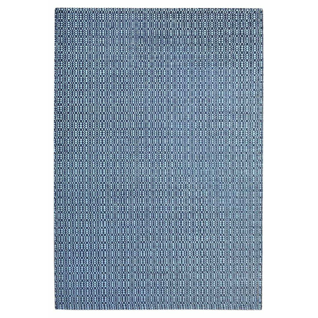 Marbella Wool Flatweave Navy Blue wool flatweave Organic Weave Shop 6x9 Navy/White