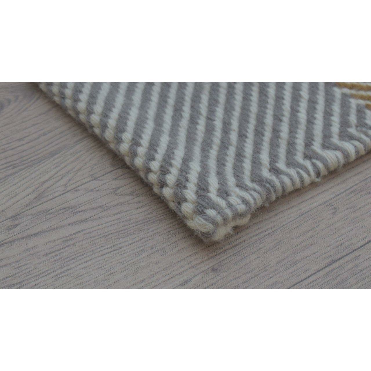 Barcelona Grey/Terracotta wool flatweave Organic Weave Shop