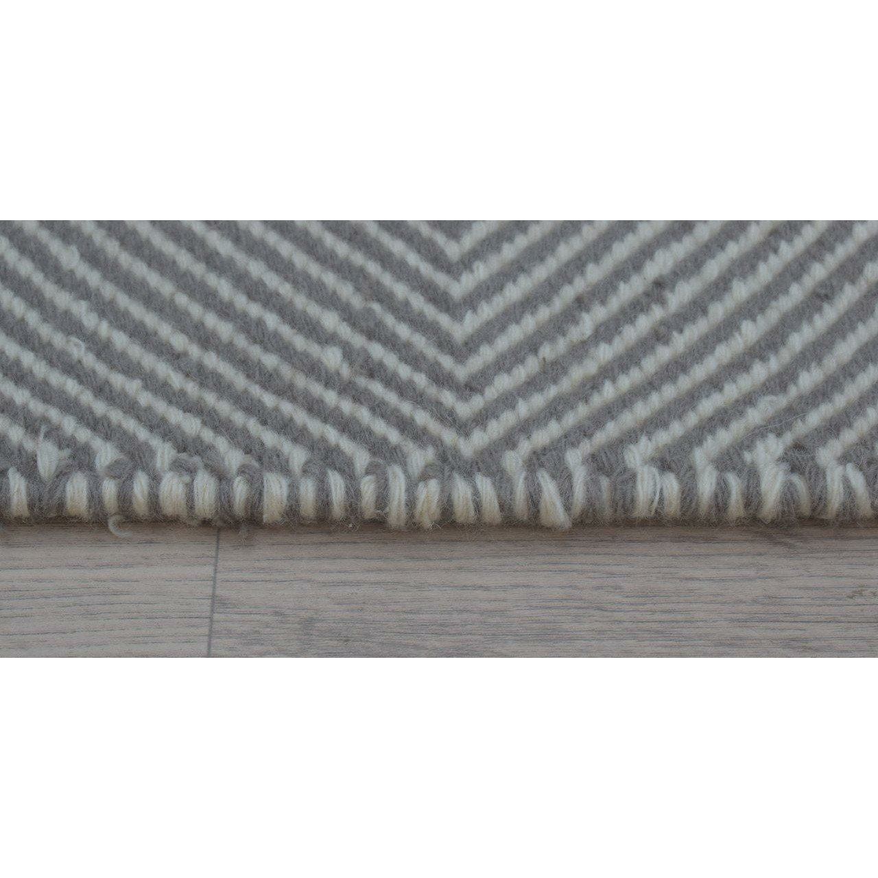 Barcelona Grey/Terracotta wool flatweave Organic Weave Shop