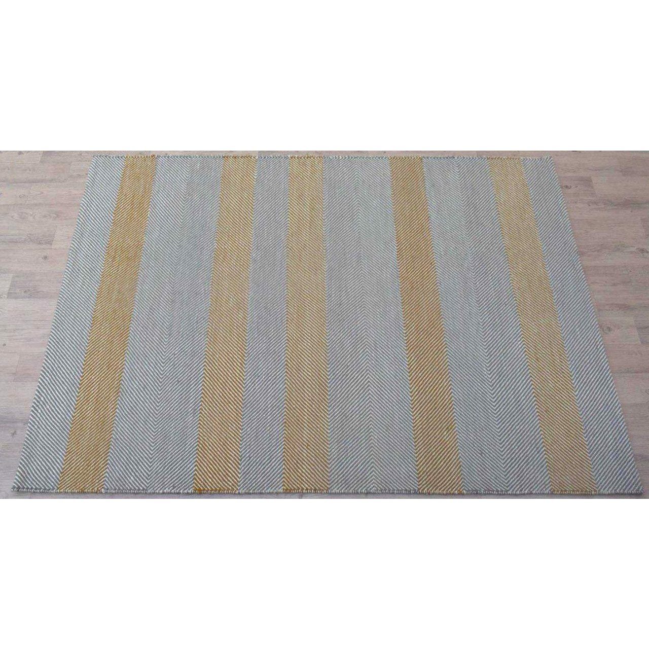 Barcelona Grey/Terracotta wool flatweave Organic Weave Shop