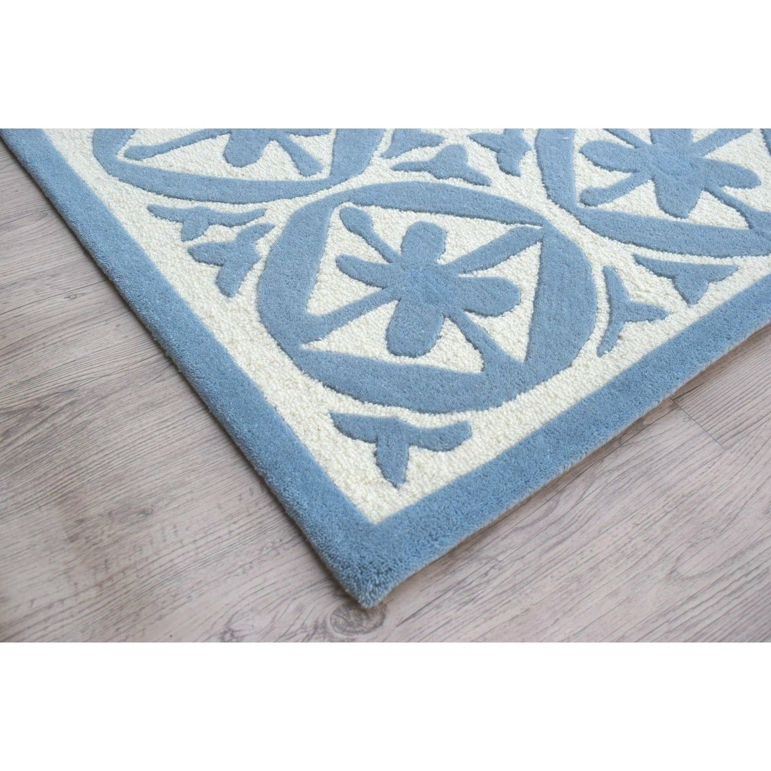Capri Wool Rug Blue handtufted wool Organic Weave Shop 2'9'' x 10' Blue