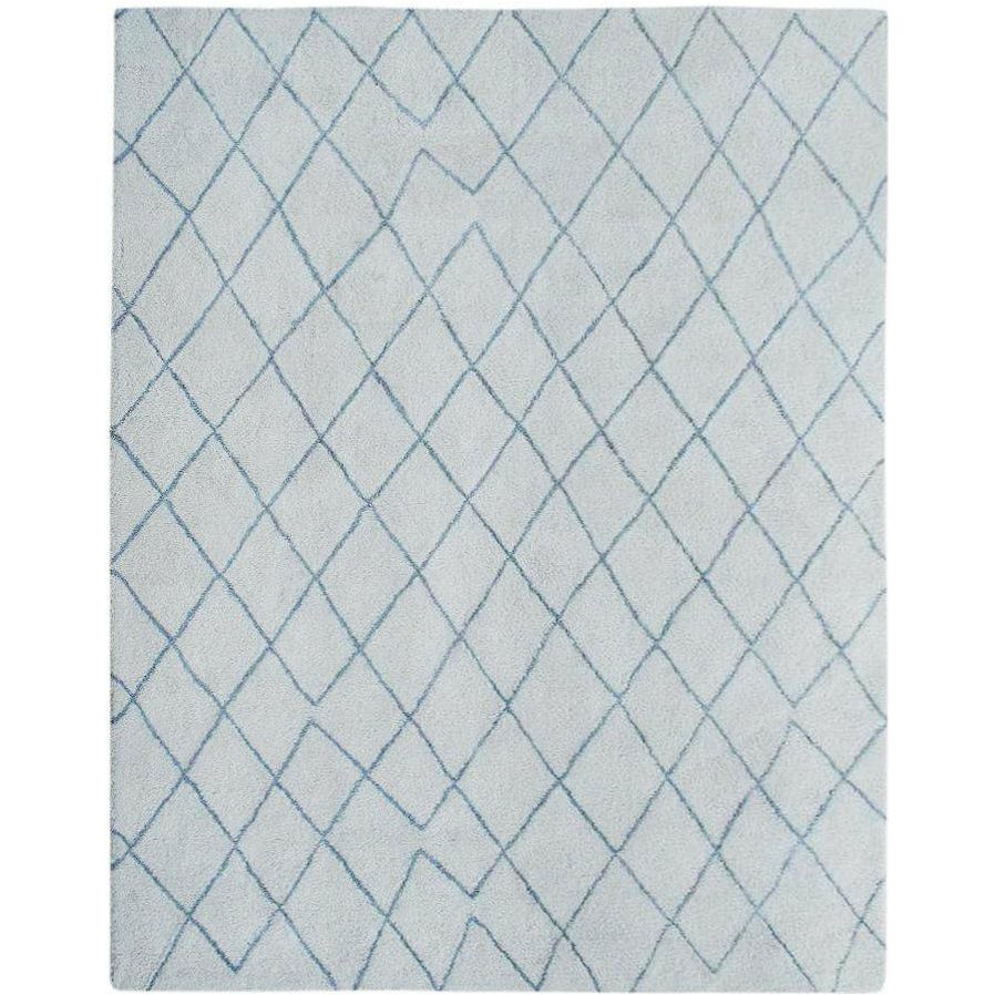 Rebel Hope Wool+ Cotton Shag Ivory/Blue SAMPLE samples Organic Weave Shop