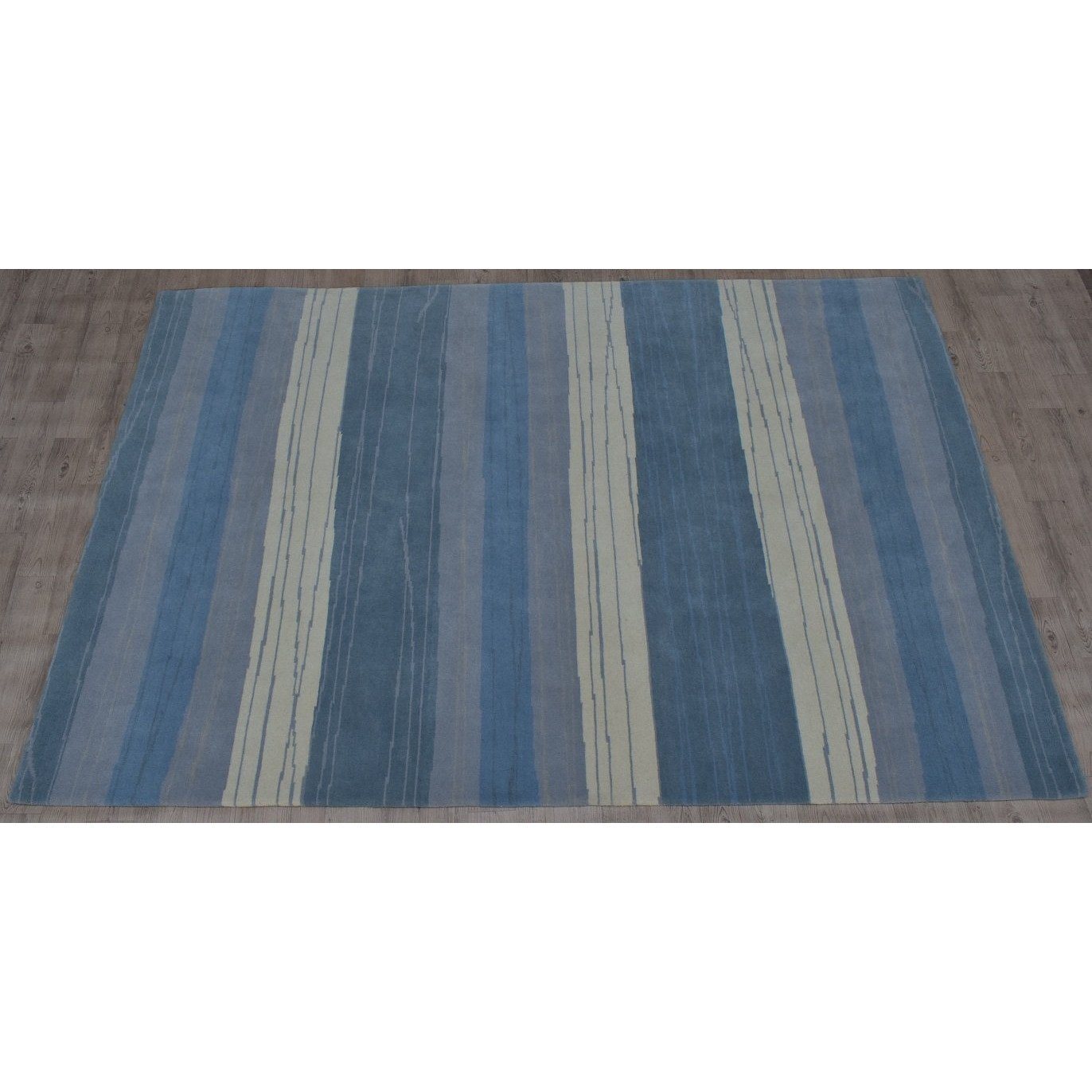 High Tide Wool Handknotted Blue handknotted tibetan 60 knot Organic Weave Shop