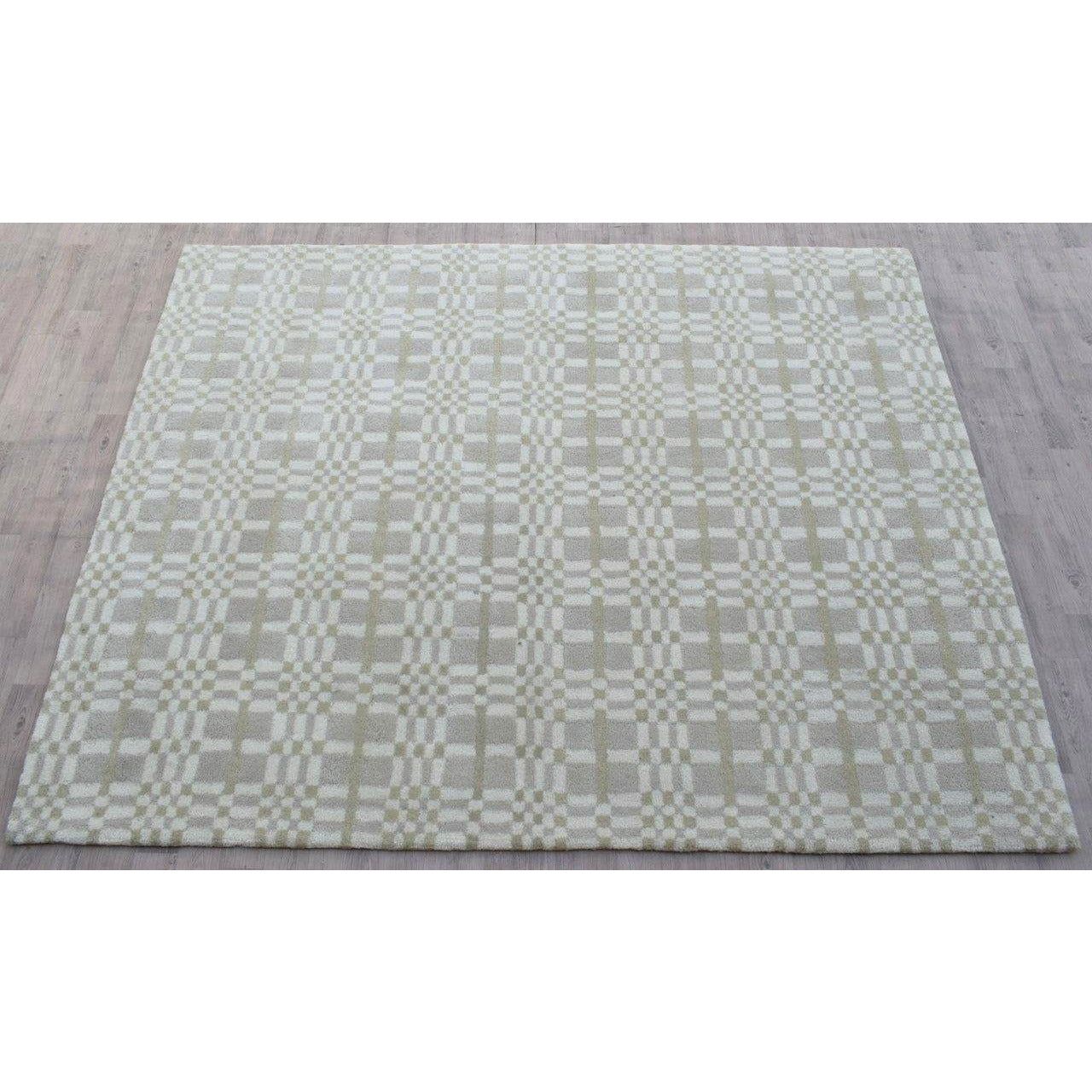 Fluffy Plaid Wool Shag Sand handtufted wool shag Organic Weave Shop