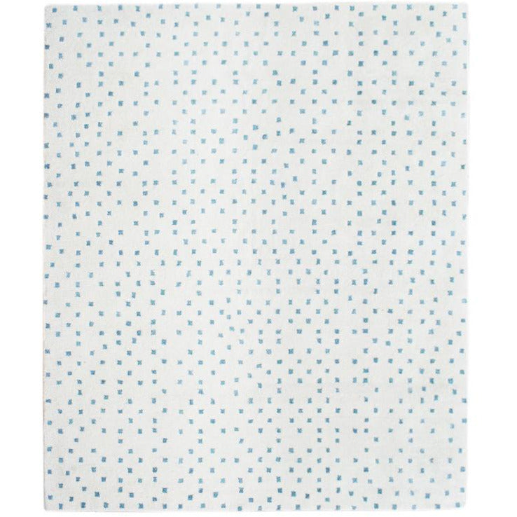 Erica Cotton Shag Ivory Blue handtufted cotton shag Organic Weave Shop 6' Round/Circle Ivory
